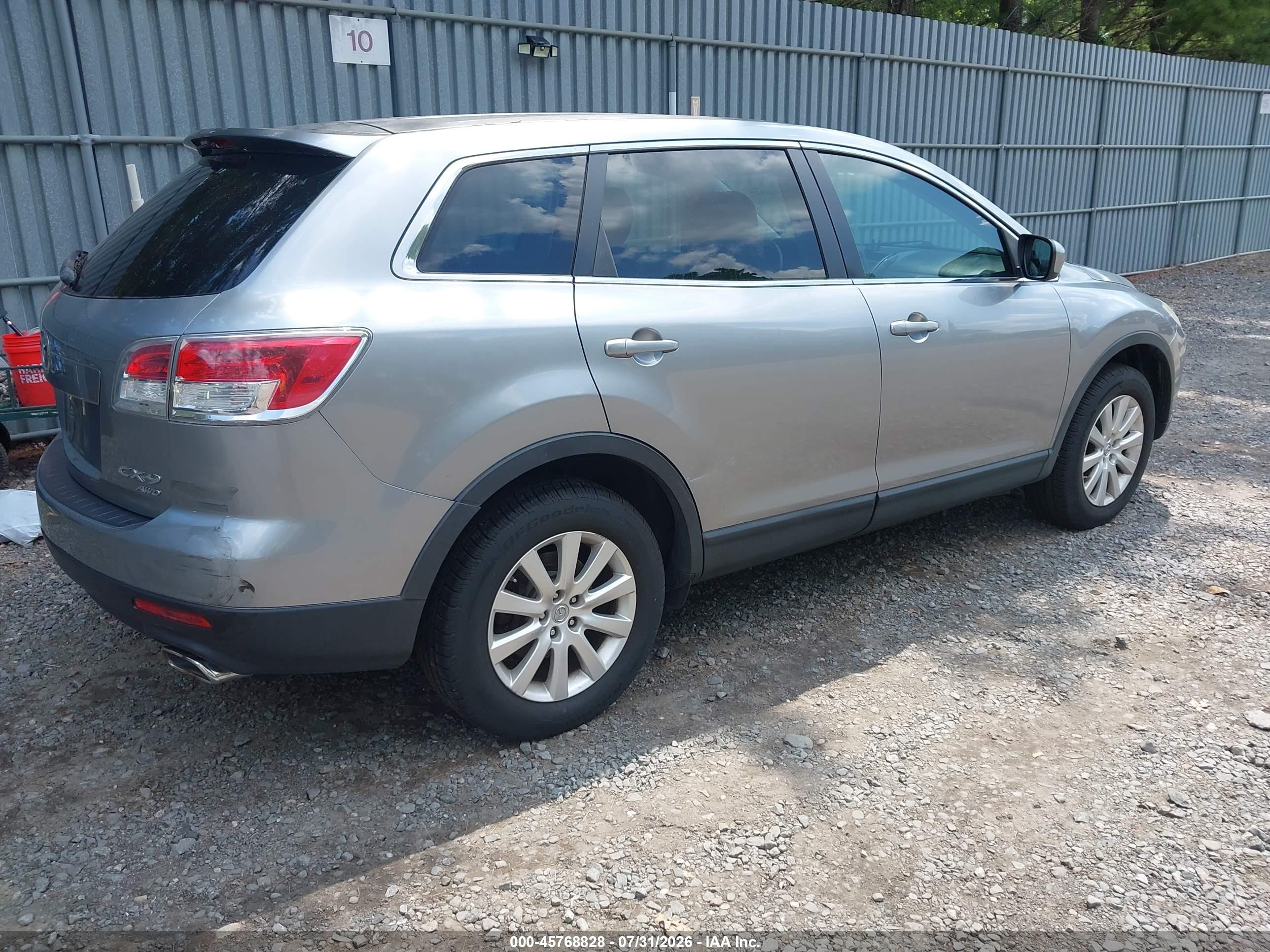2009 Mazda Cx-9 Sport Silver vin: JM3TB38V190176228