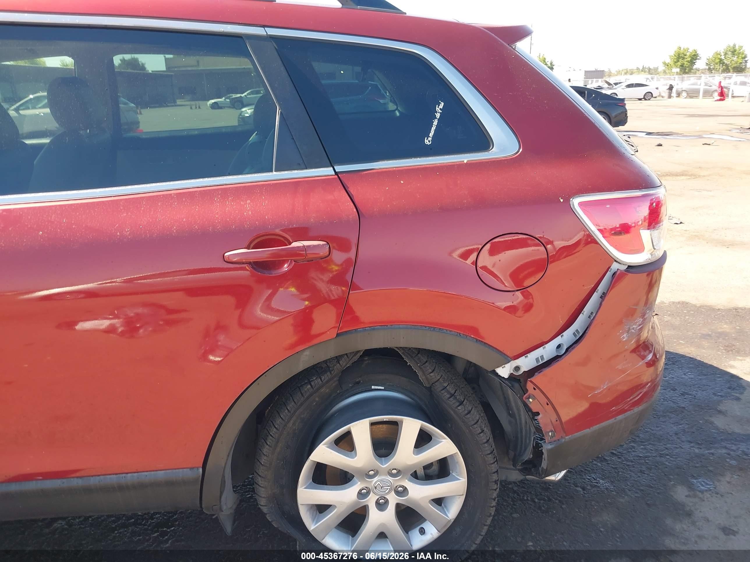 2008 Mazda Cx-9 Touring Red vin: JM3TB38V280143785