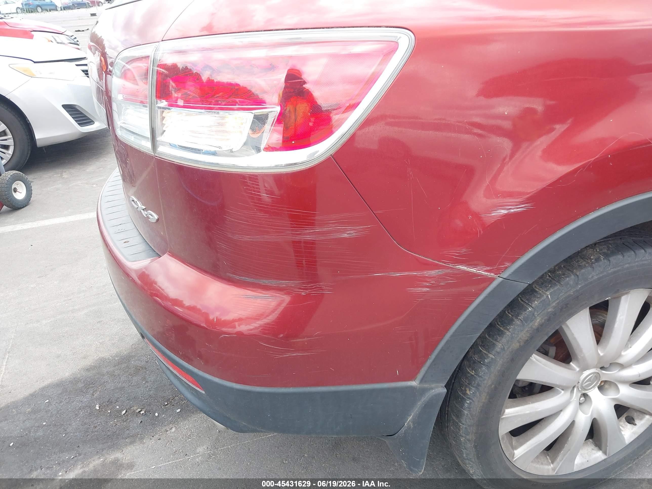 2008 Mazda Cx-9 Grand Touring Red vin: JM3TB38V780140638