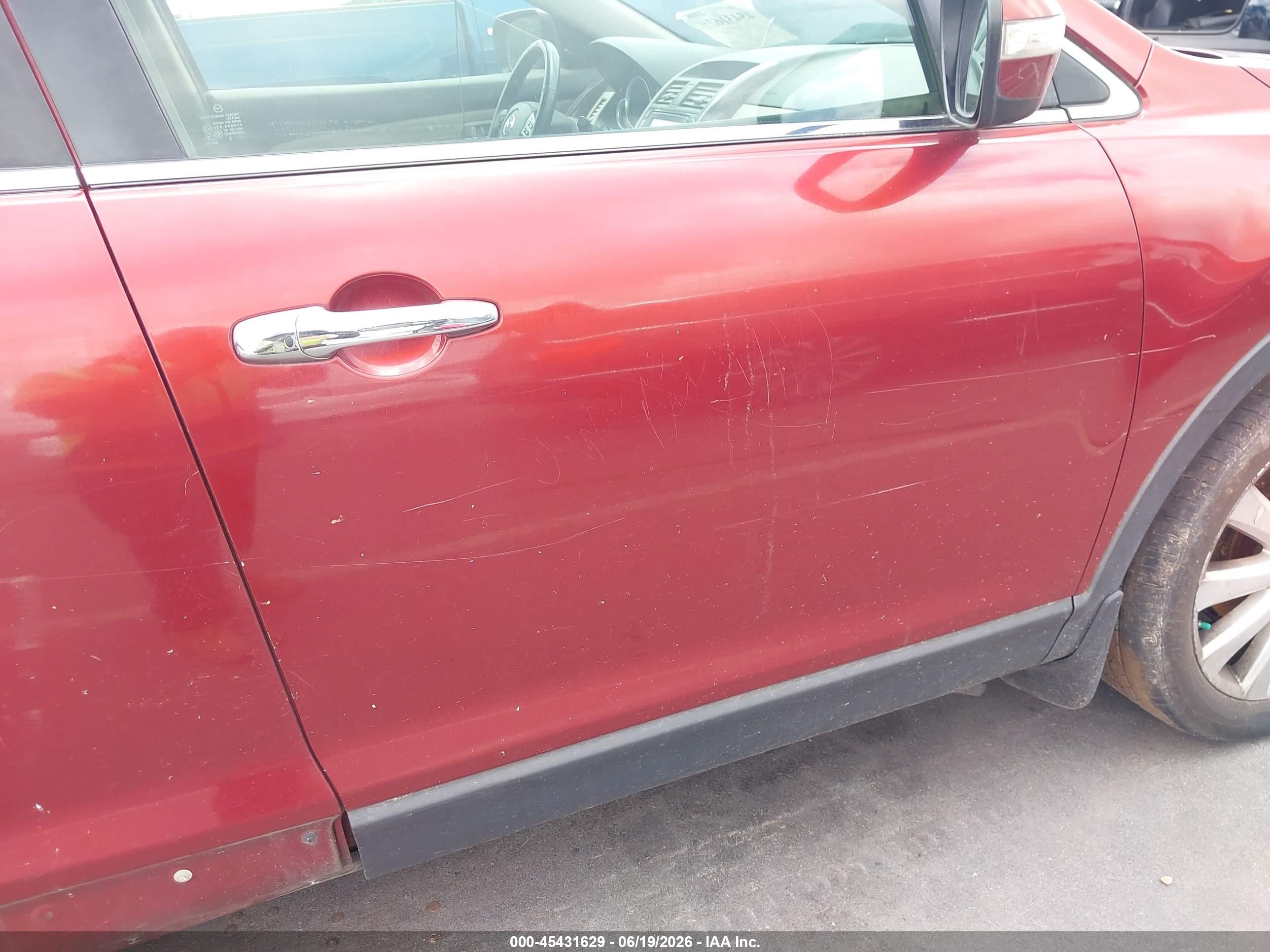 2008 Mazda Cx-9 Grand Touring Red vin: JM3TB38V780140638