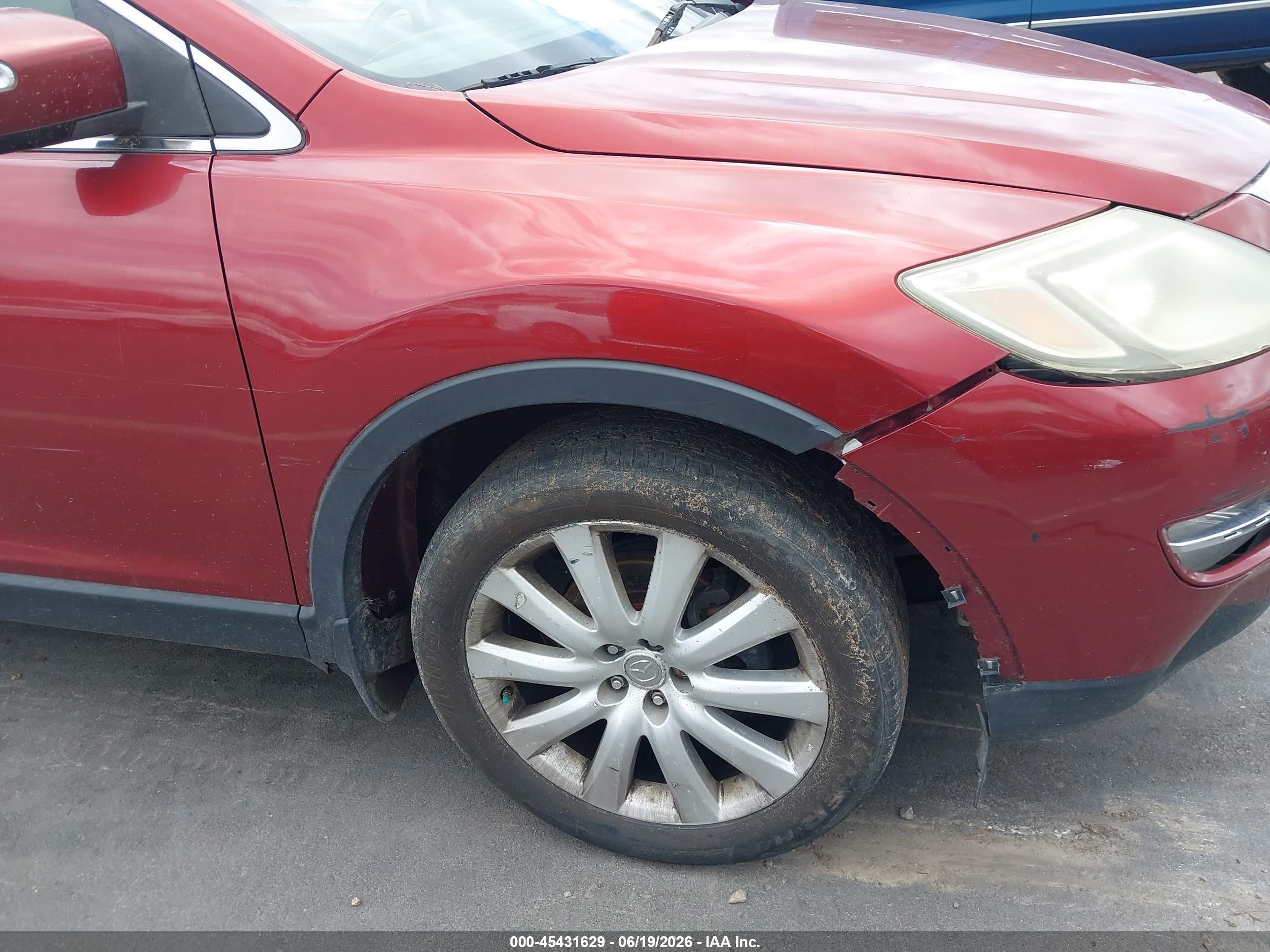 2008 Mazda Cx-9 Grand Touring Red vin: JM3TB38V780140638