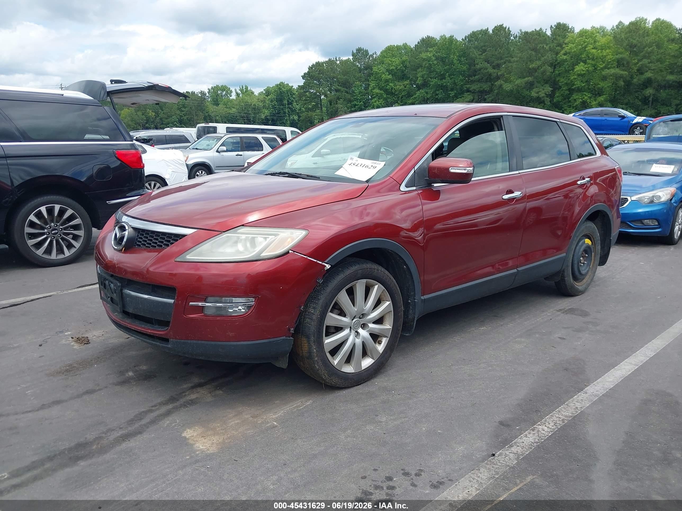 2008 Mazda Cx-9 Grand Touring Red vin: JM3TB38V780140638
