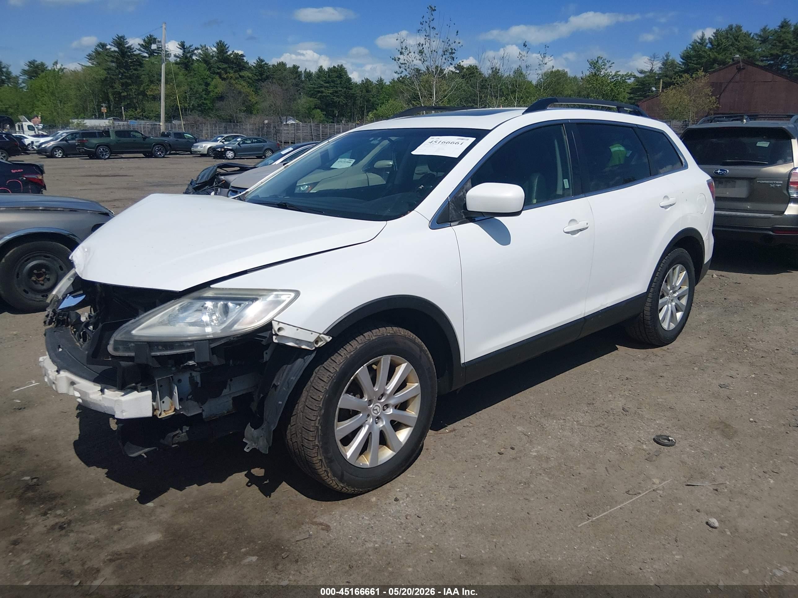 2009 Mazda Cx-9 Touring White vin: JM3TB38V790167789