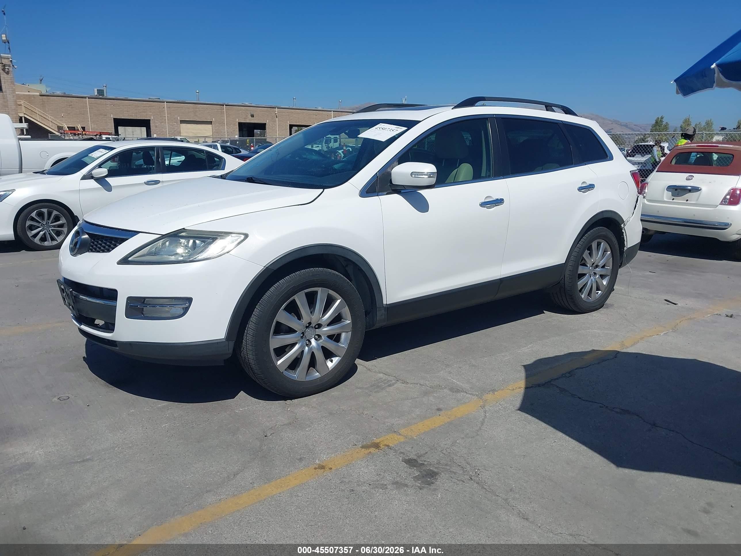 2008 Mazda Cx-9 Grand Touring White vin: JM3TB38VX80131643