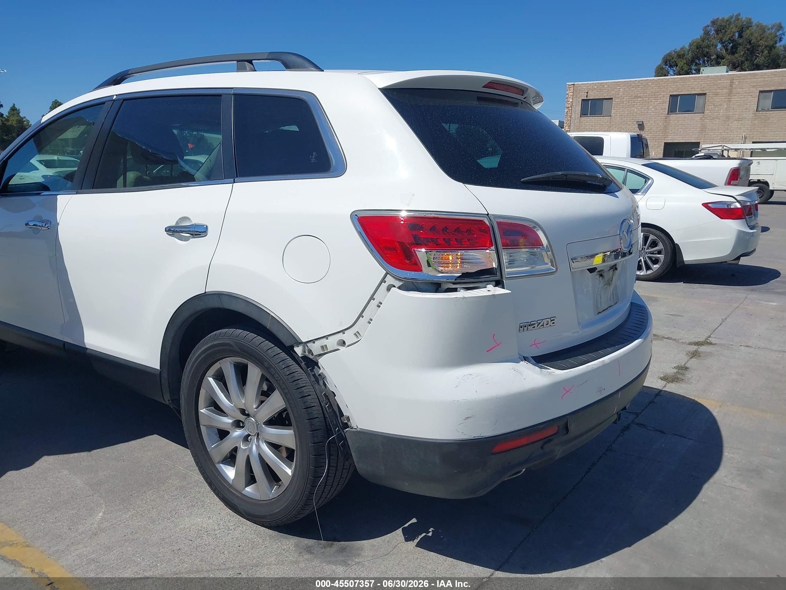2008 Mazda Cx-9 Grand Touring White vin: JM3TB38VX80131643