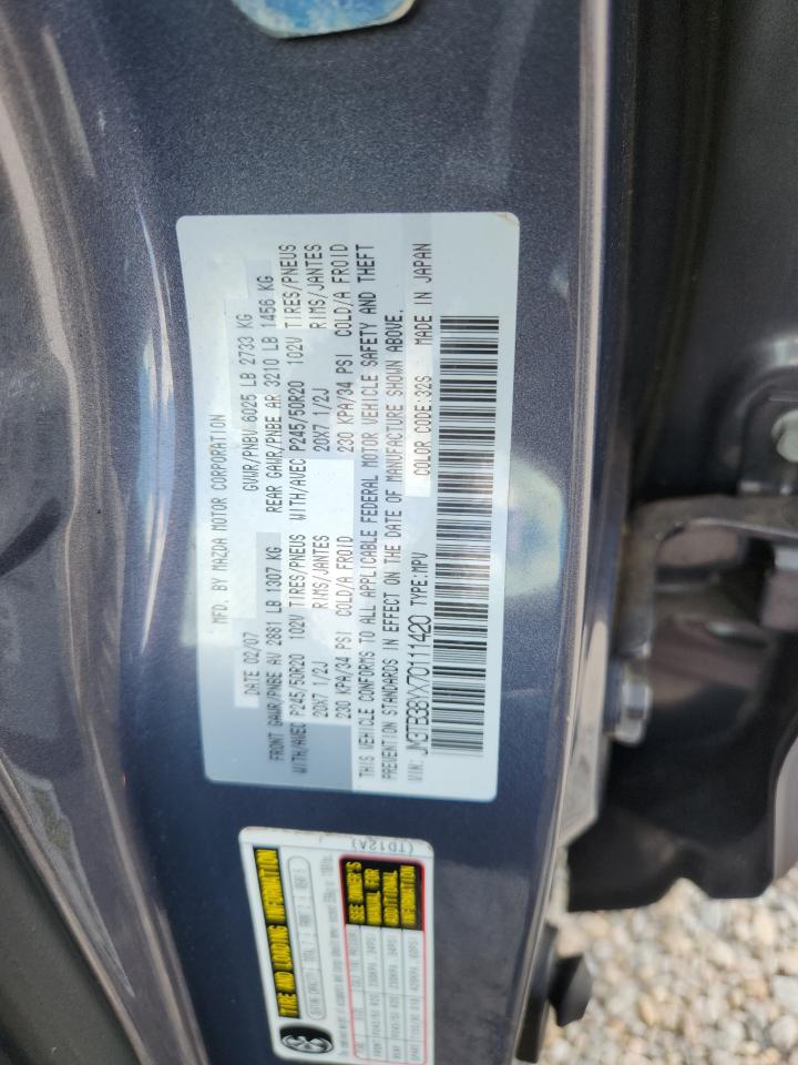 2007 Mazda Cx-9 Серый vin: JM3TB38YX70111420