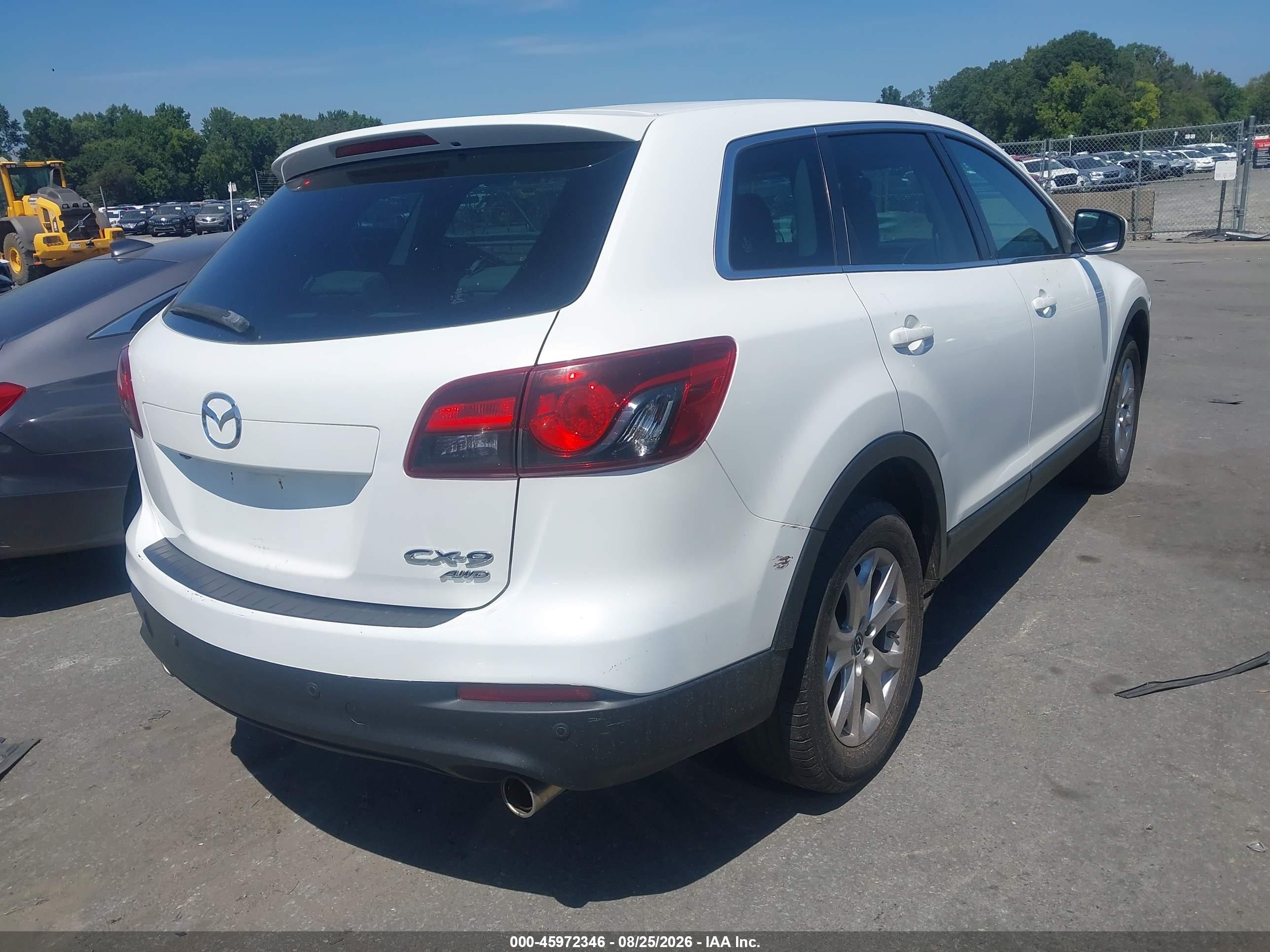 2015 Mazda Cx-9 Touring White vin: JM3TB3CA0F0453547