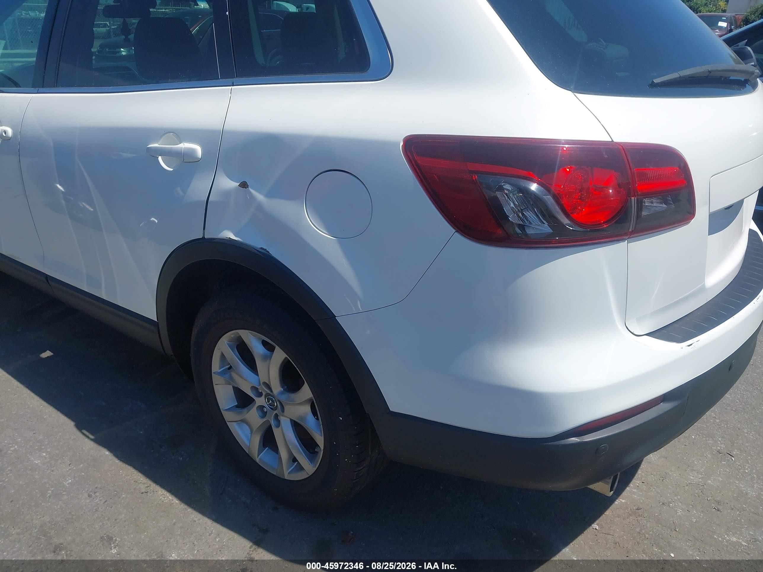 2015 Mazda Cx-9 Touring White vin: JM3TB3CA0F0453547