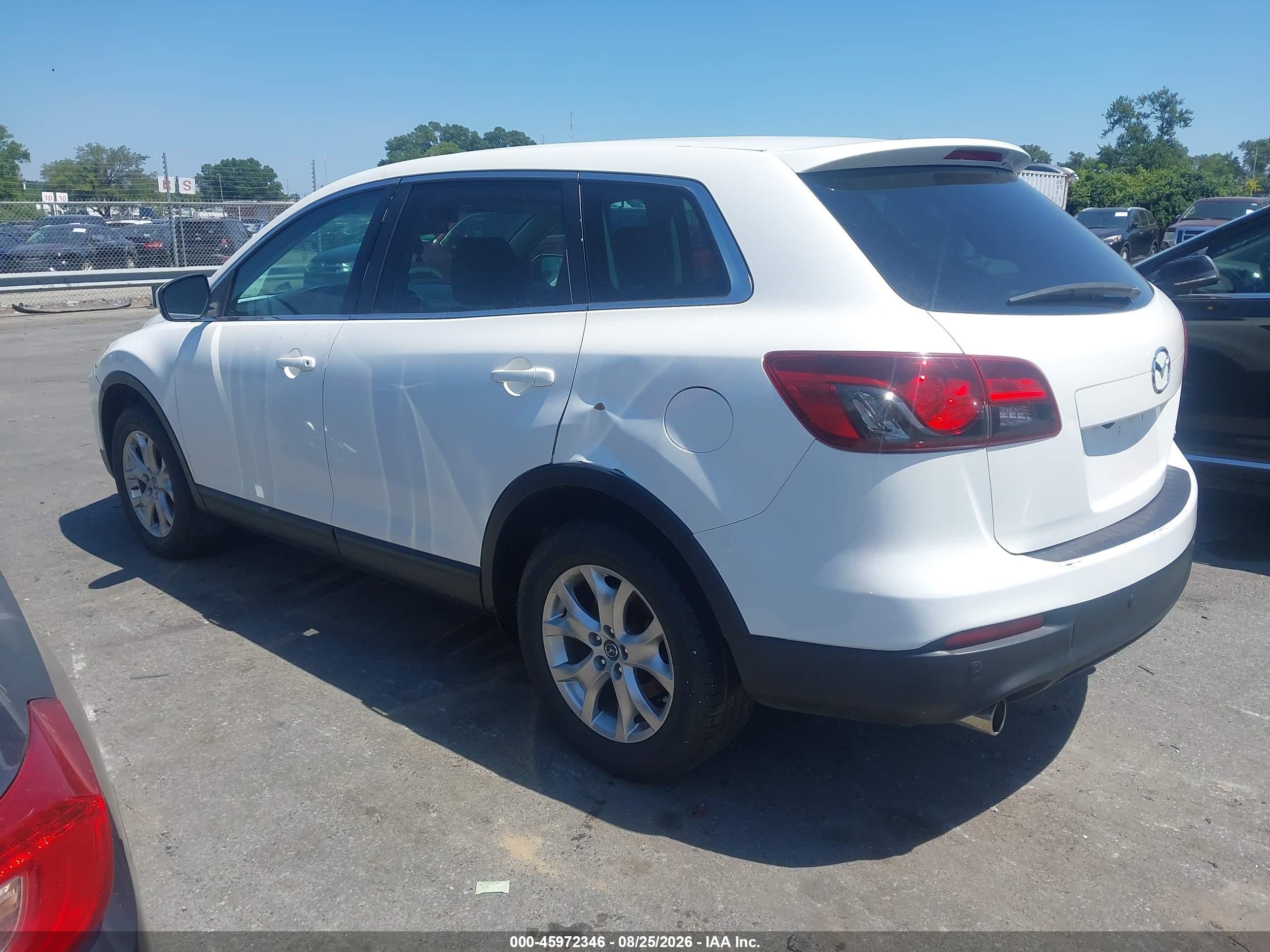 2015 Mazda Cx-9 Touring White vin: JM3TB3CA0F0453547