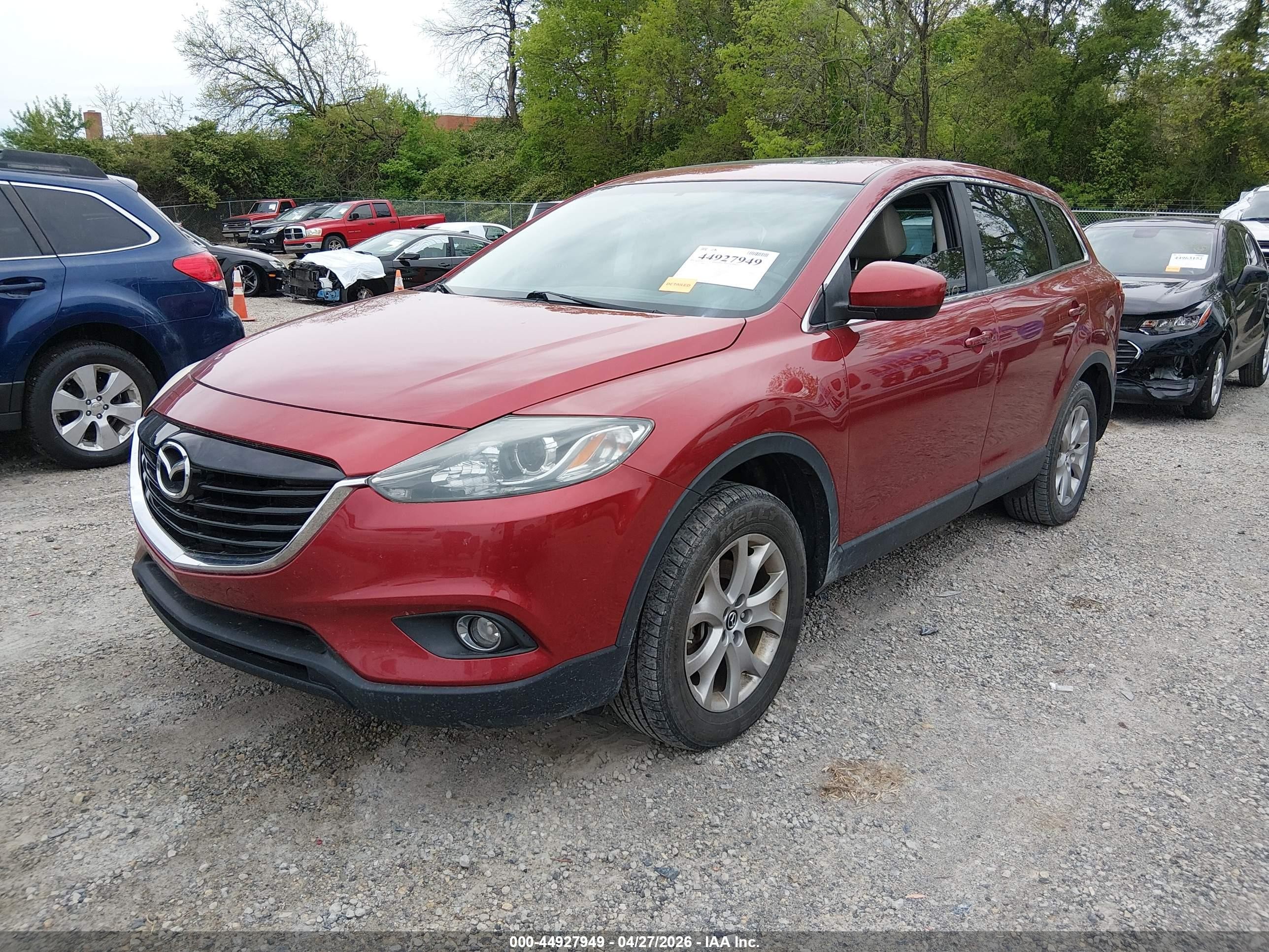 2014 Mazda Cx-9 Touring Red vin: JM3TB3CA2E0439647