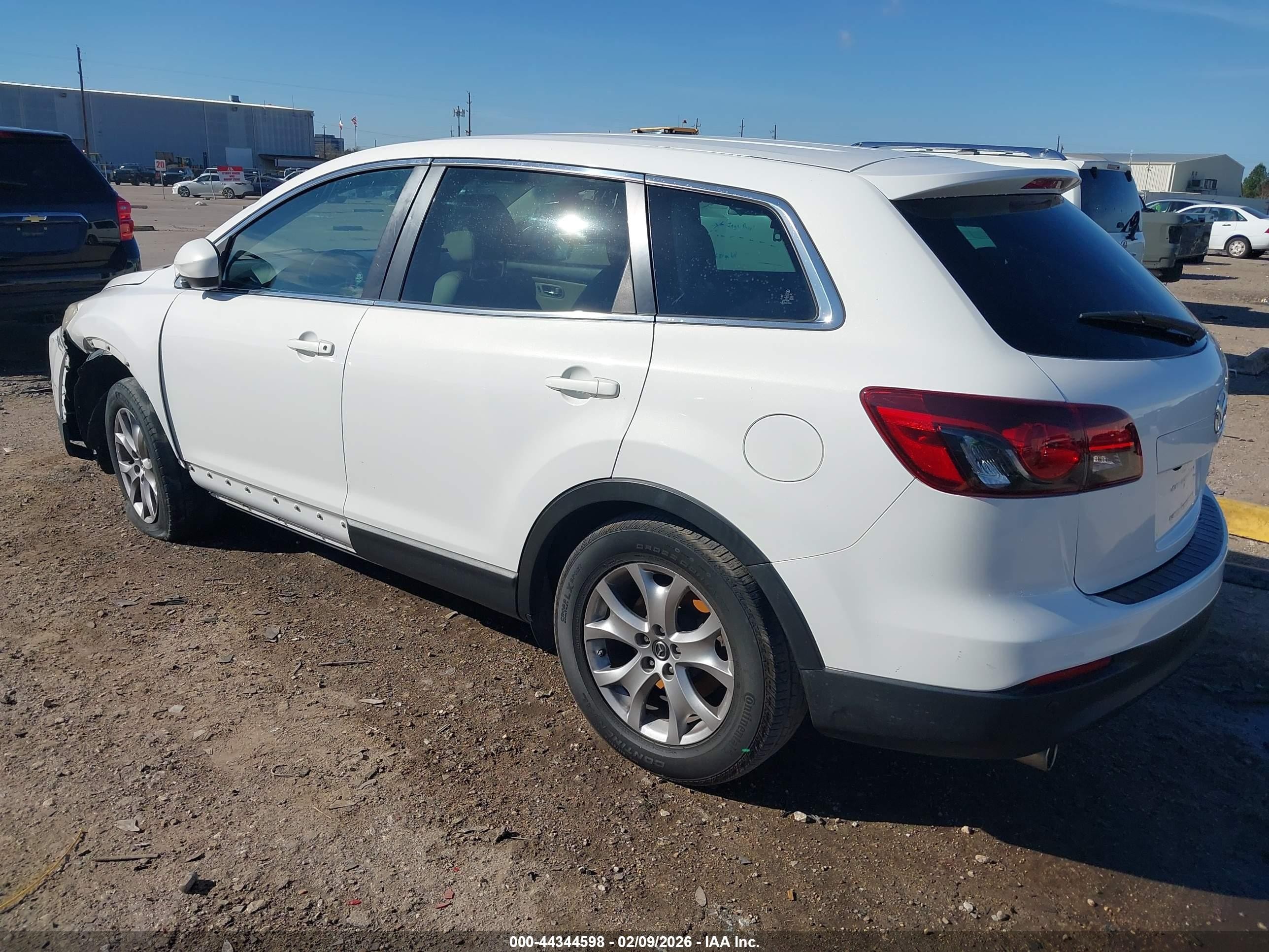 2015 Mazda Cx-9 Touring White vin: JM3TB3CA5F0451096