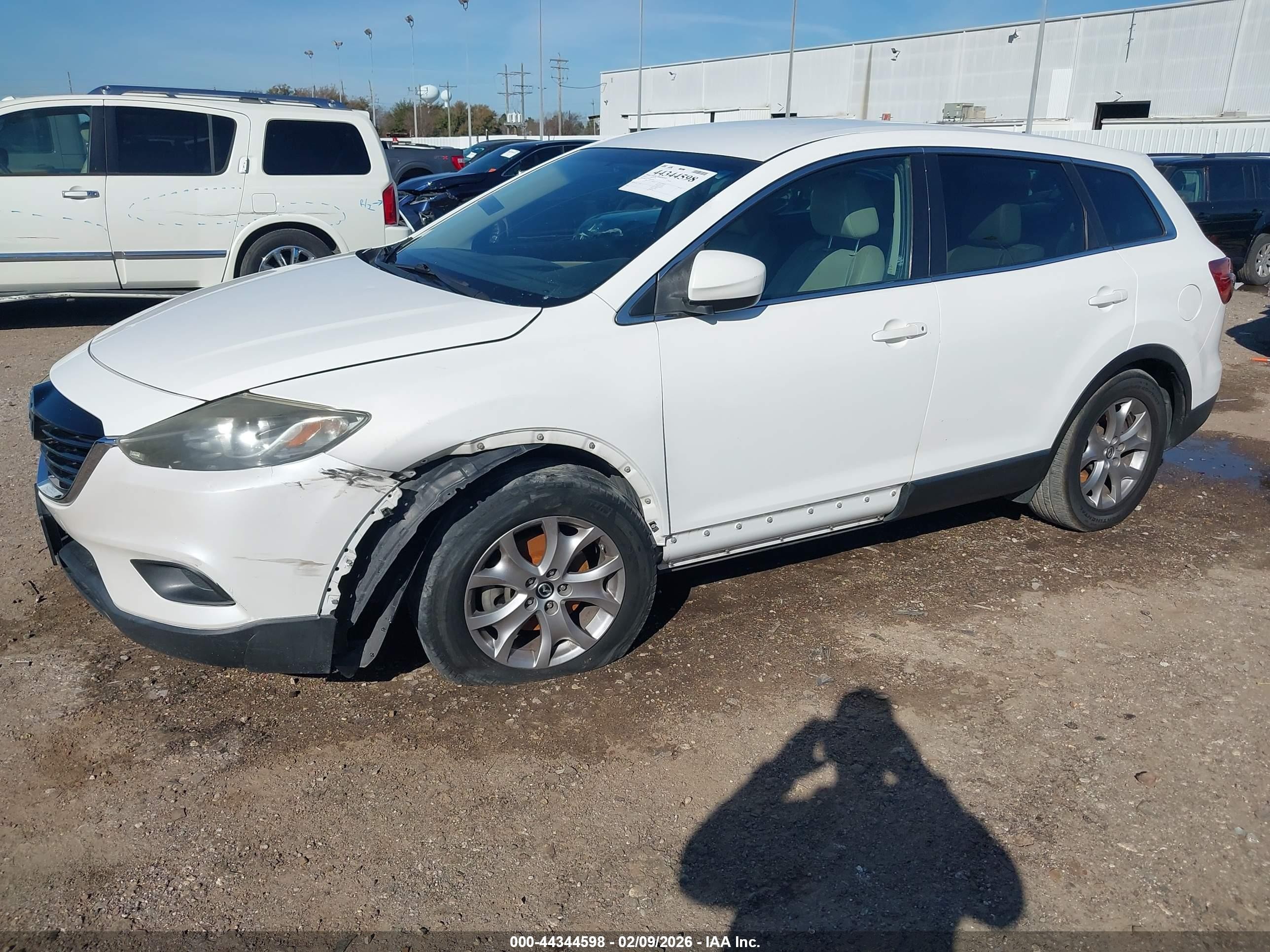 2015 Mazda Cx-9 Touring White vin: JM3TB3CA5F0451096