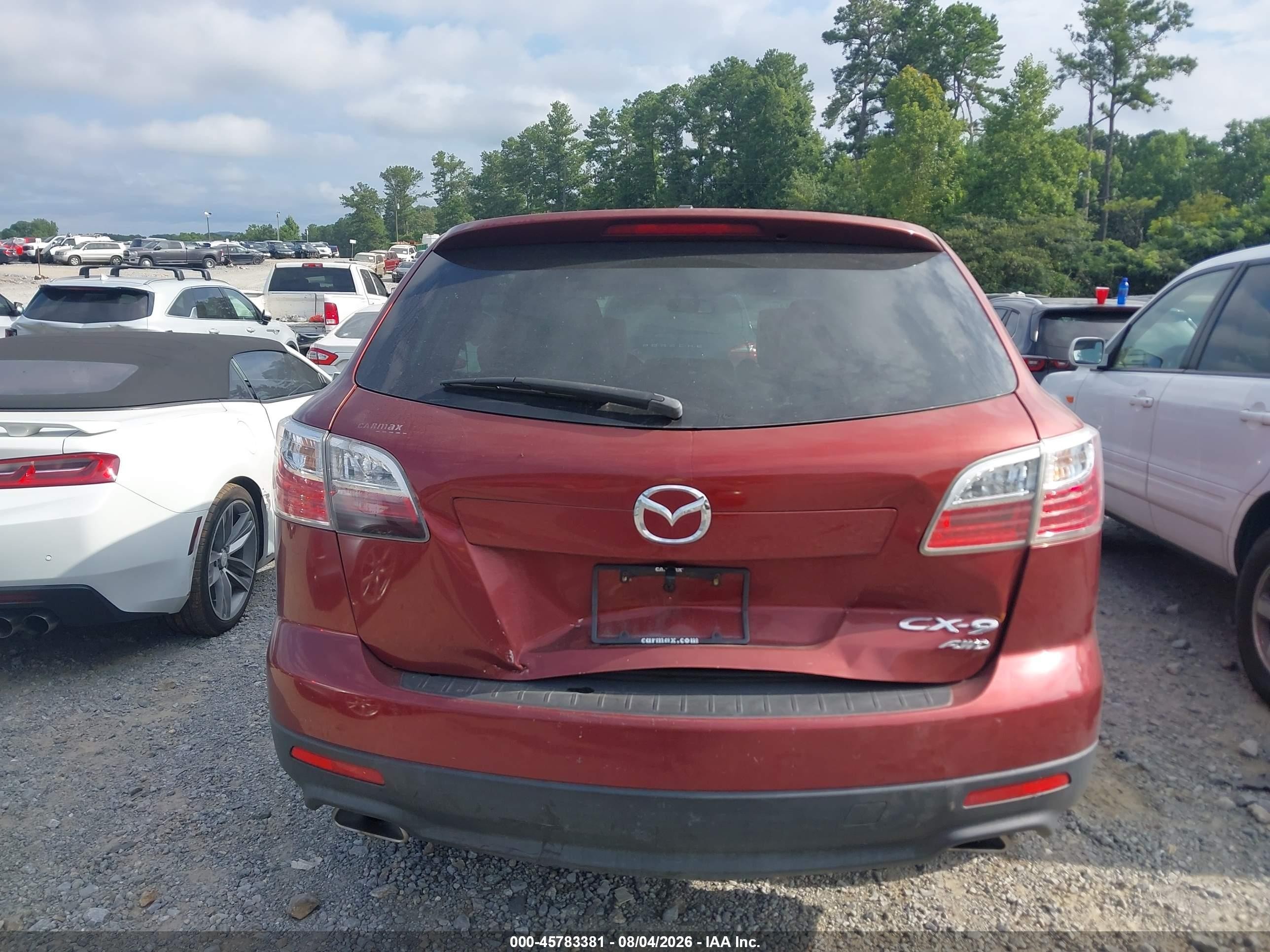 2012 Mazda Cx-9 Touring Red vin: JM3TB3CA6C0338365