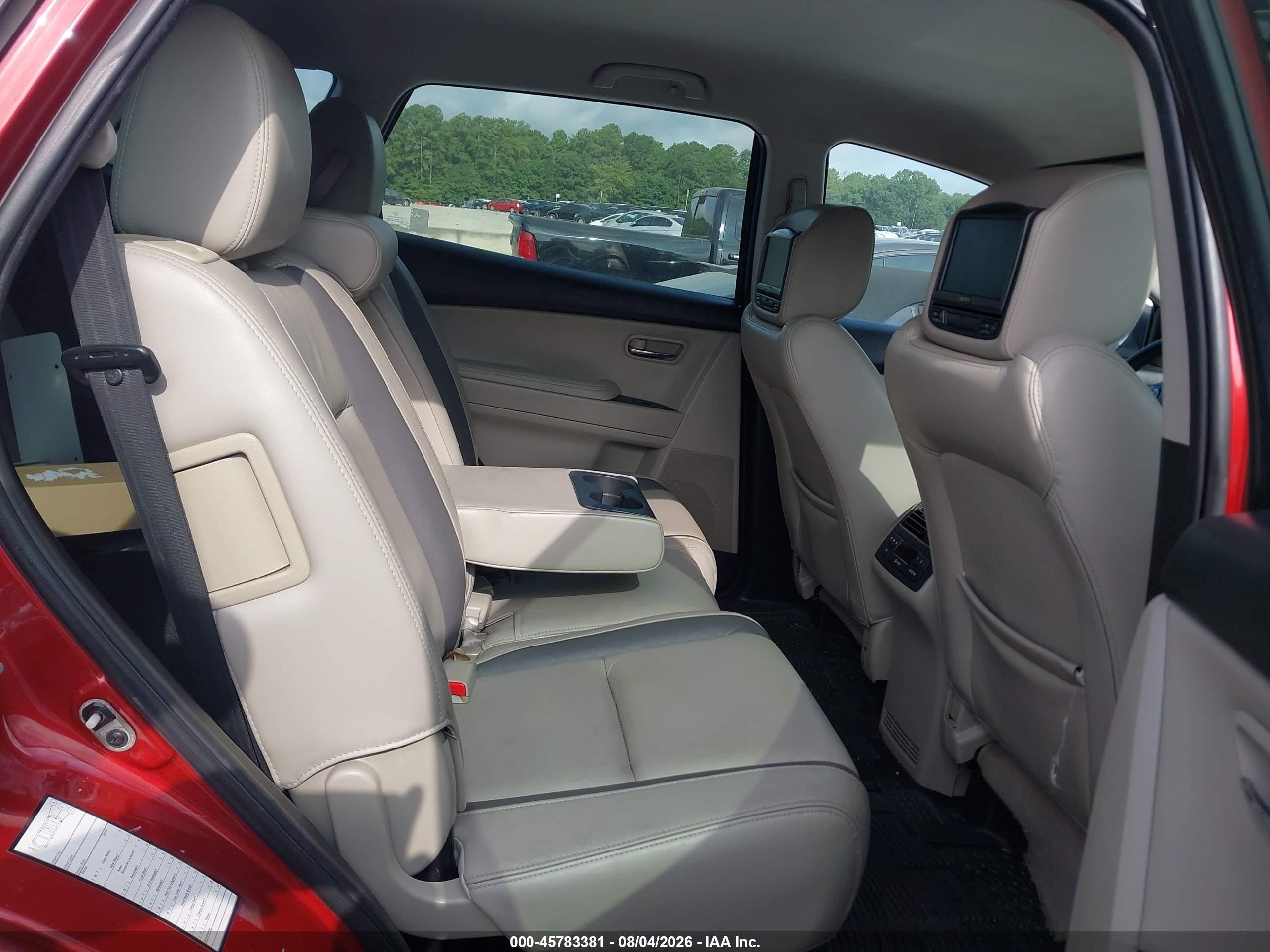 2012 Mazda Cx-9 Touring Red vin: JM3TB3CA6C0338365