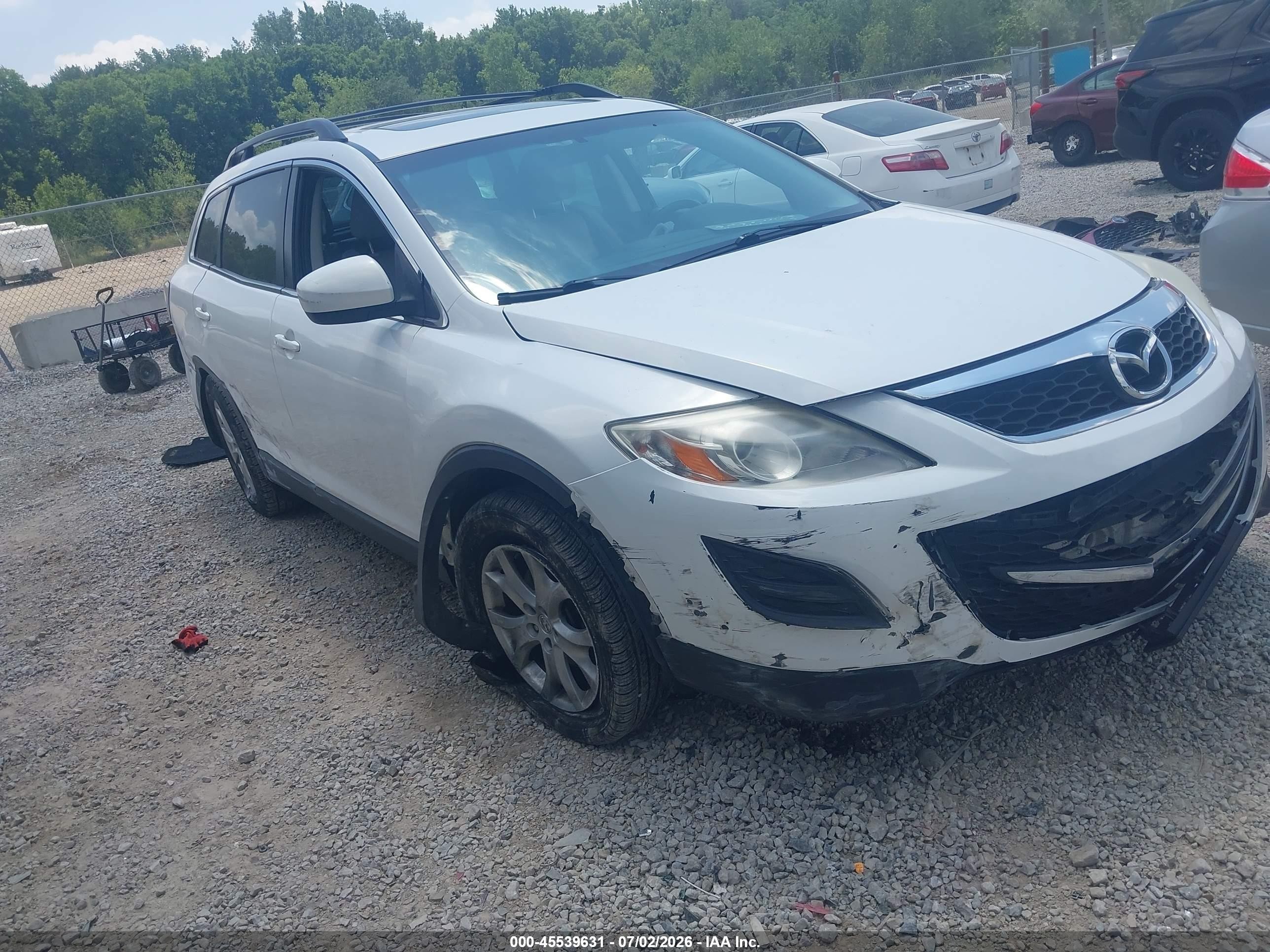2012 Mazda Cx-9 Touring White vin: JM3TB3CA6C0366070