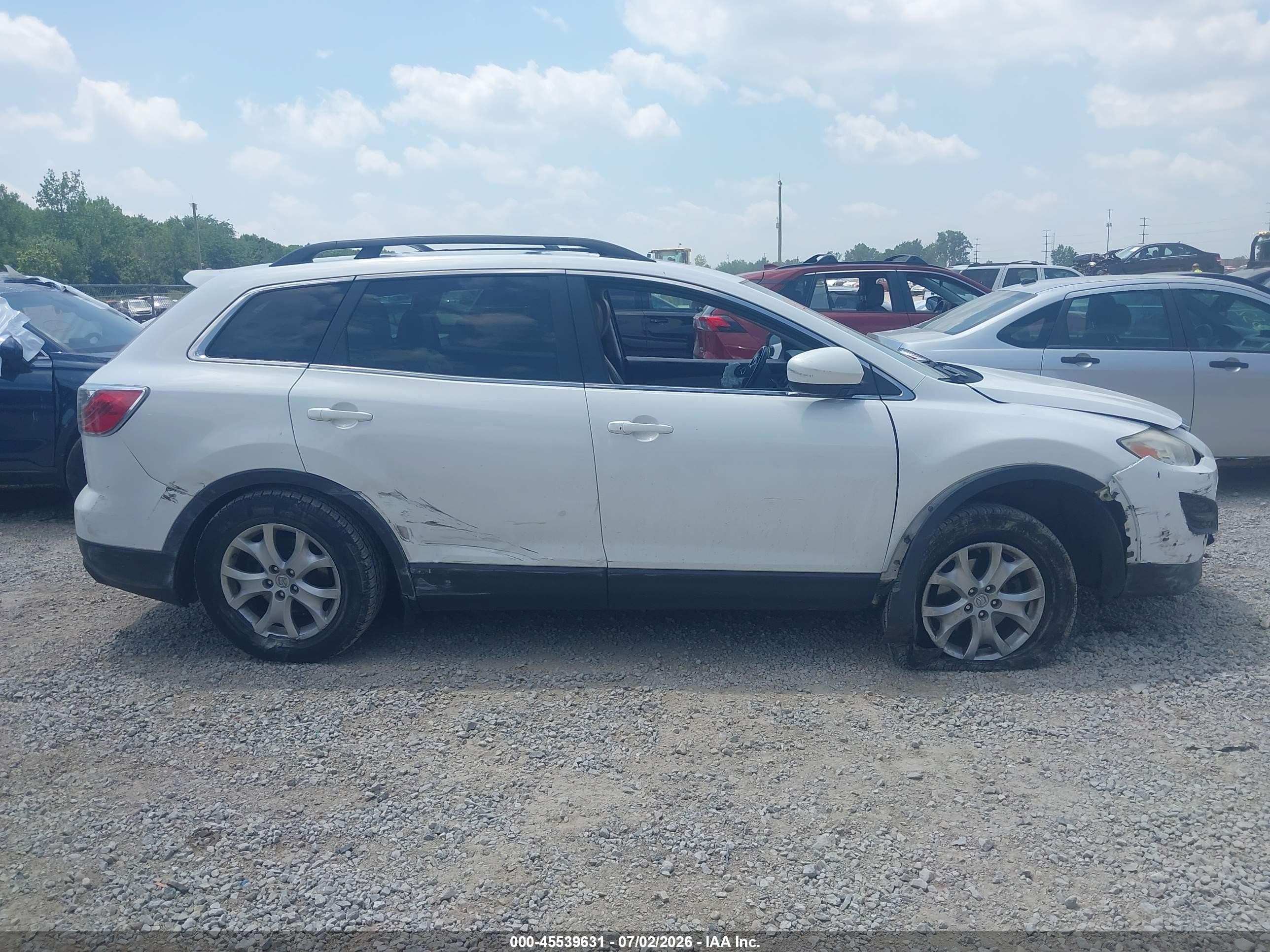 2012 Mazda Cx-9 Touring White vin: JM3TB3CA6C0366070