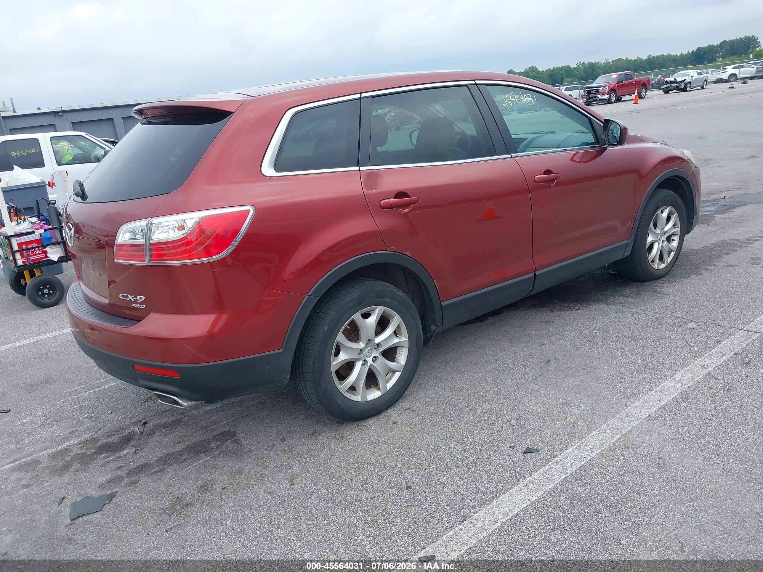2011 Mazda Cx-9 Touring Red vin: JM3TB3CA8B0322764