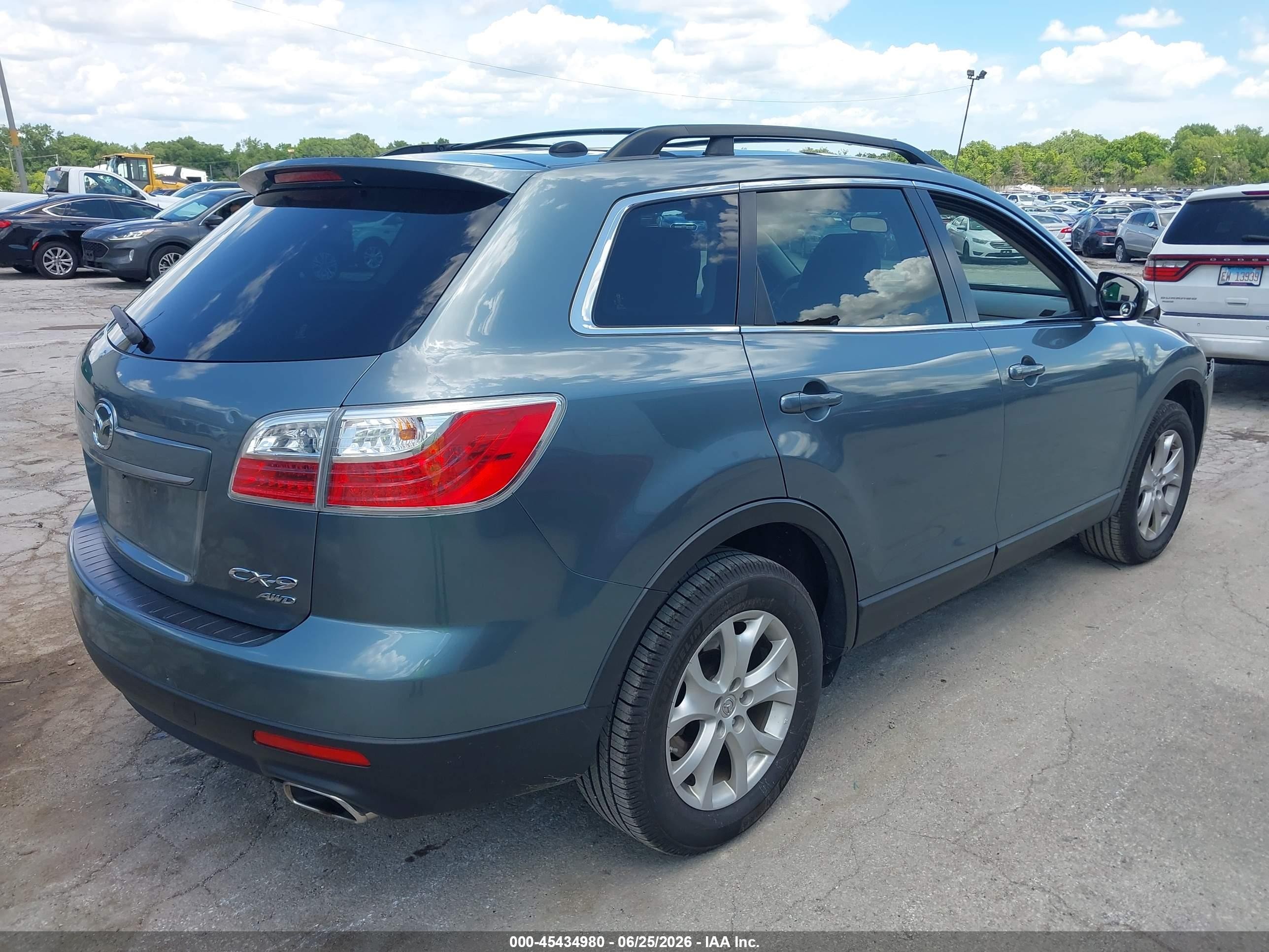 2012 Mazda Cx-9 Touring Blue vin: JM3TB3CA8C0338691