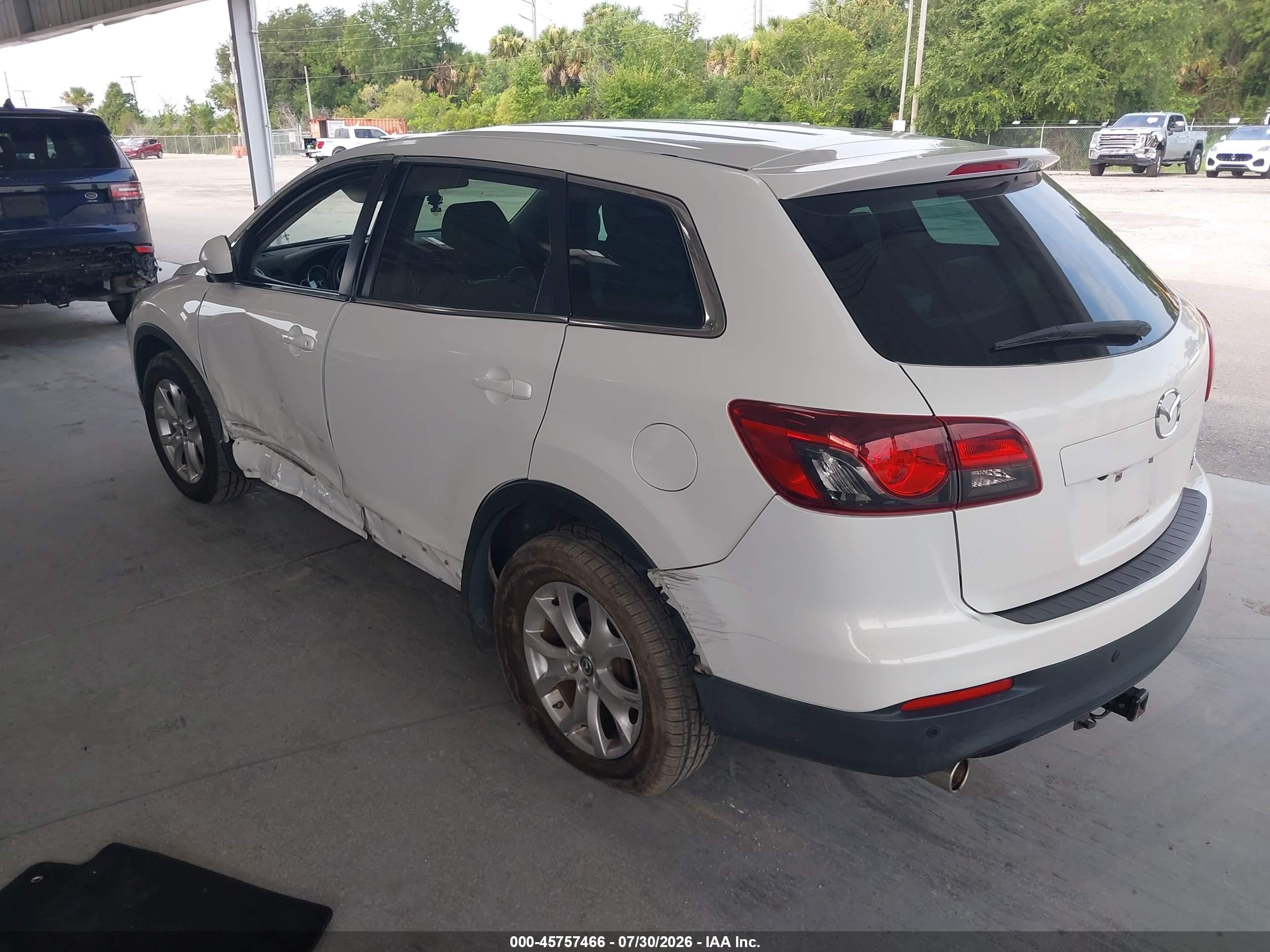 2014 Mazda Cx-9 Touring White vin: JM3TB3CAXE0433871