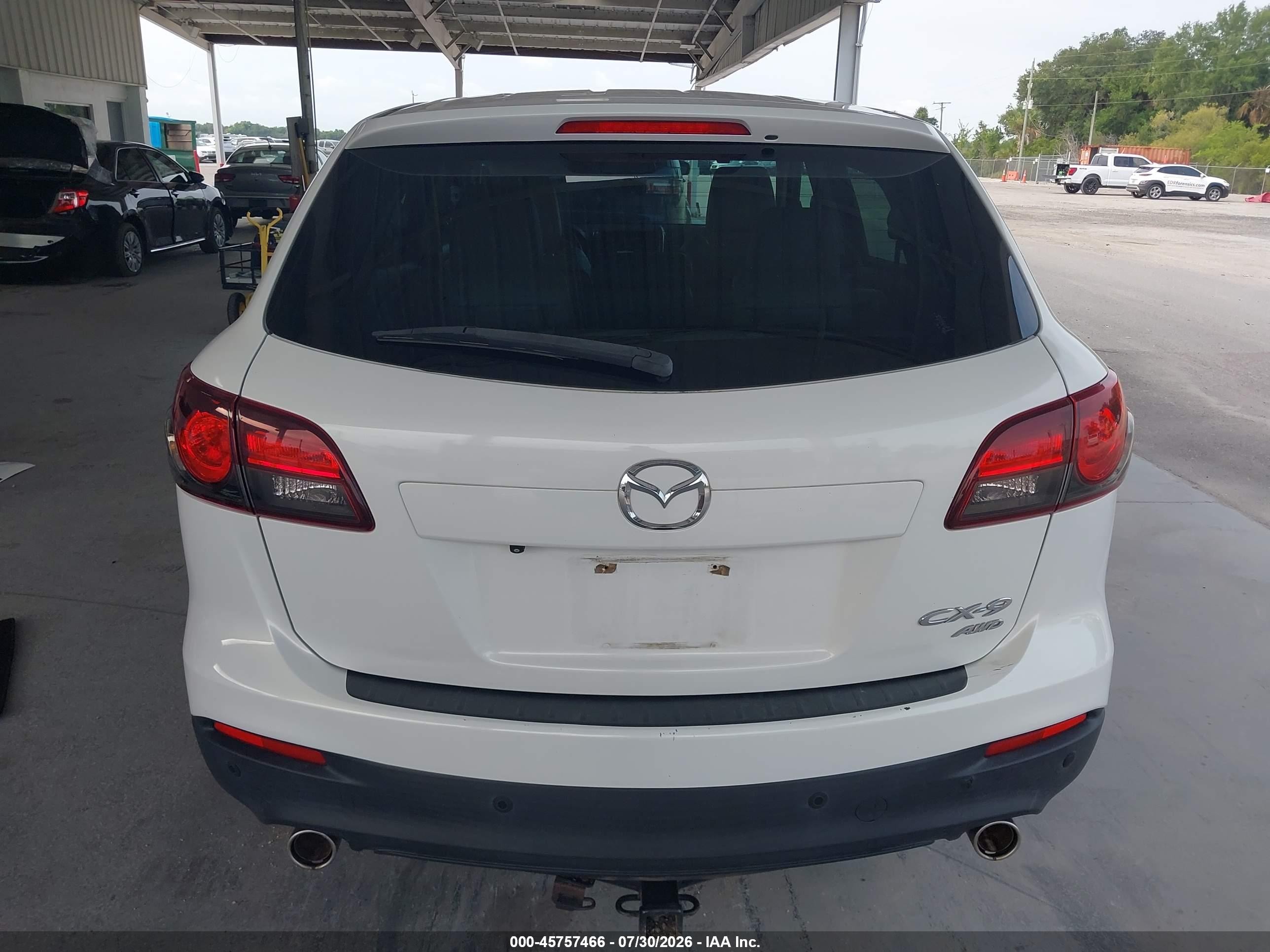 2014 Mazda Cx-9 Touring White vin: JM3TB3CAXE0433871