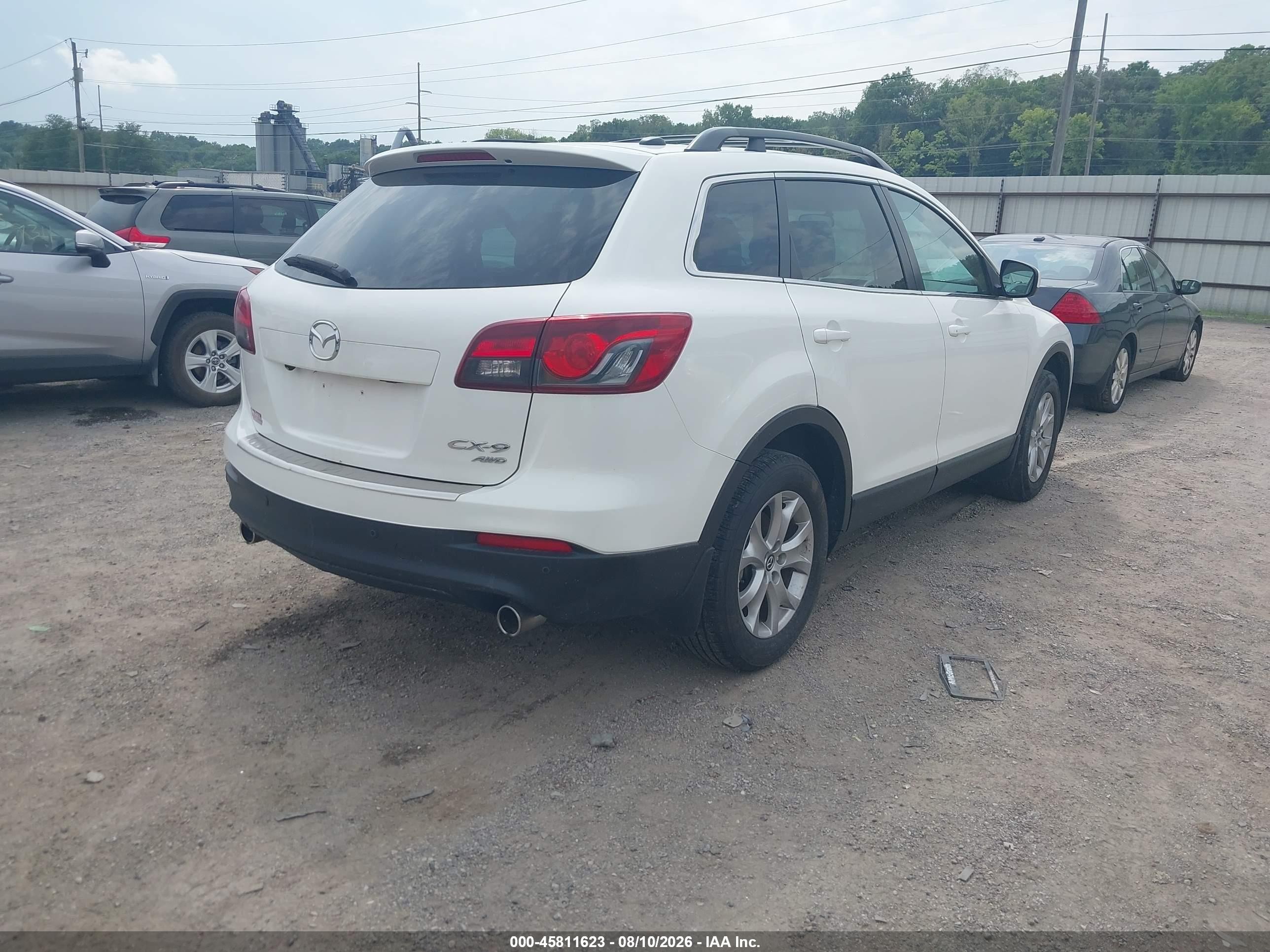 2015 Mazda Cx-9 Touring White vin: JM3TB3CAXF0455368