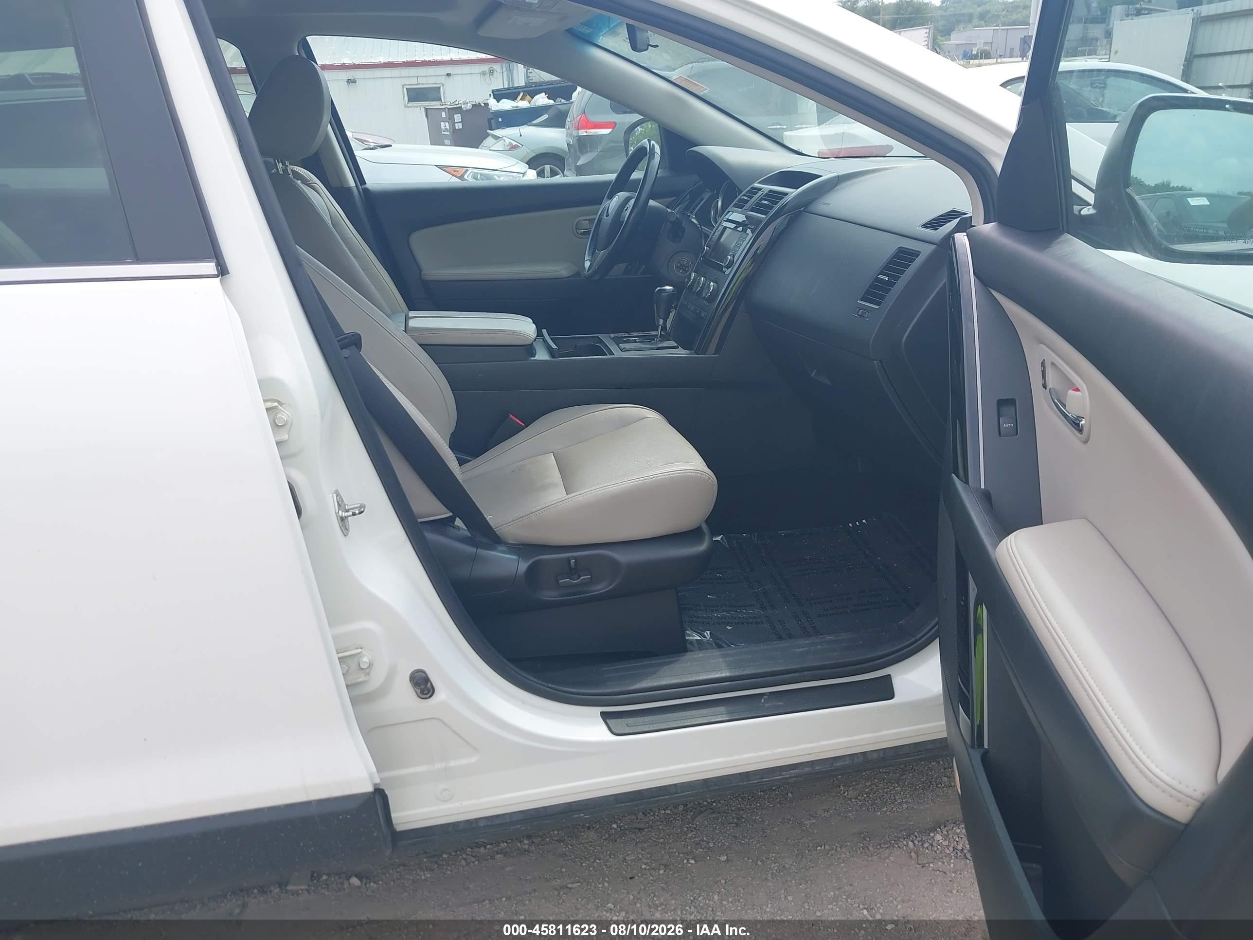 2015 Mazda Cx-9 Touring White vin: JM3TB3CAXF0455368