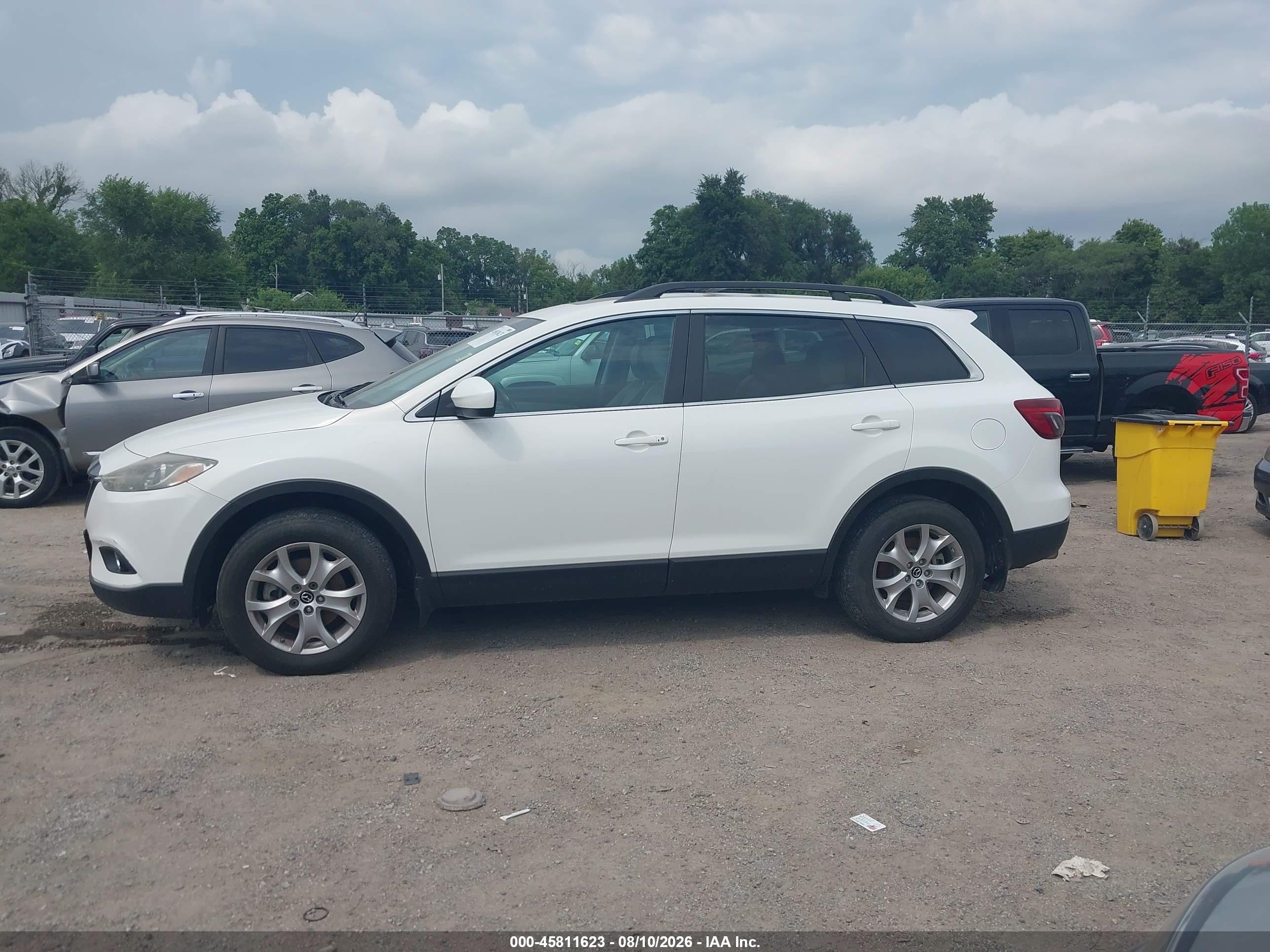 2015 Mazda Cx-9 Touring White vin: JM3TB3CAXF0455368