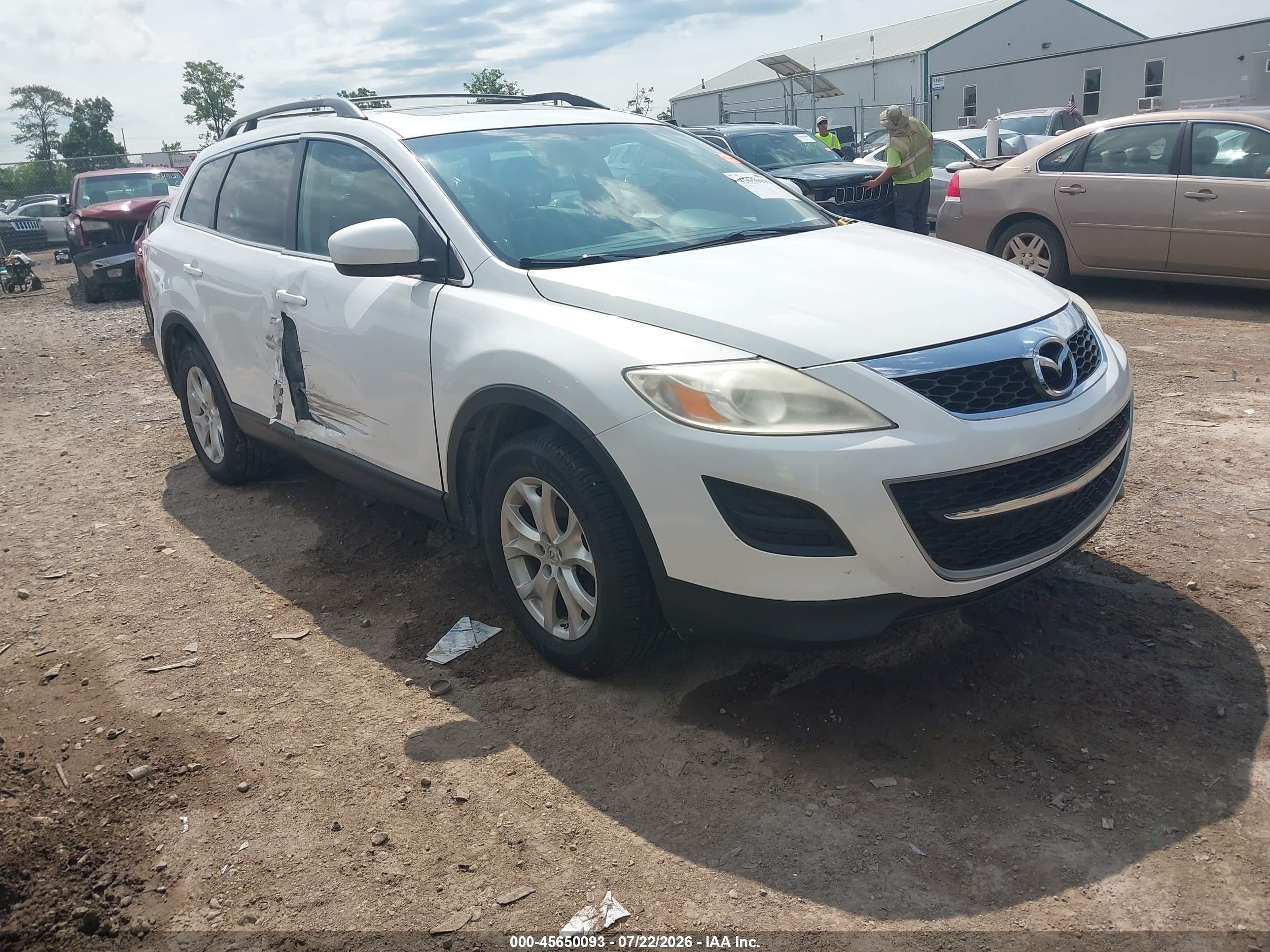 2012 Mazda Cx-9 Touring White vin: JM3TB3CV0C0336422