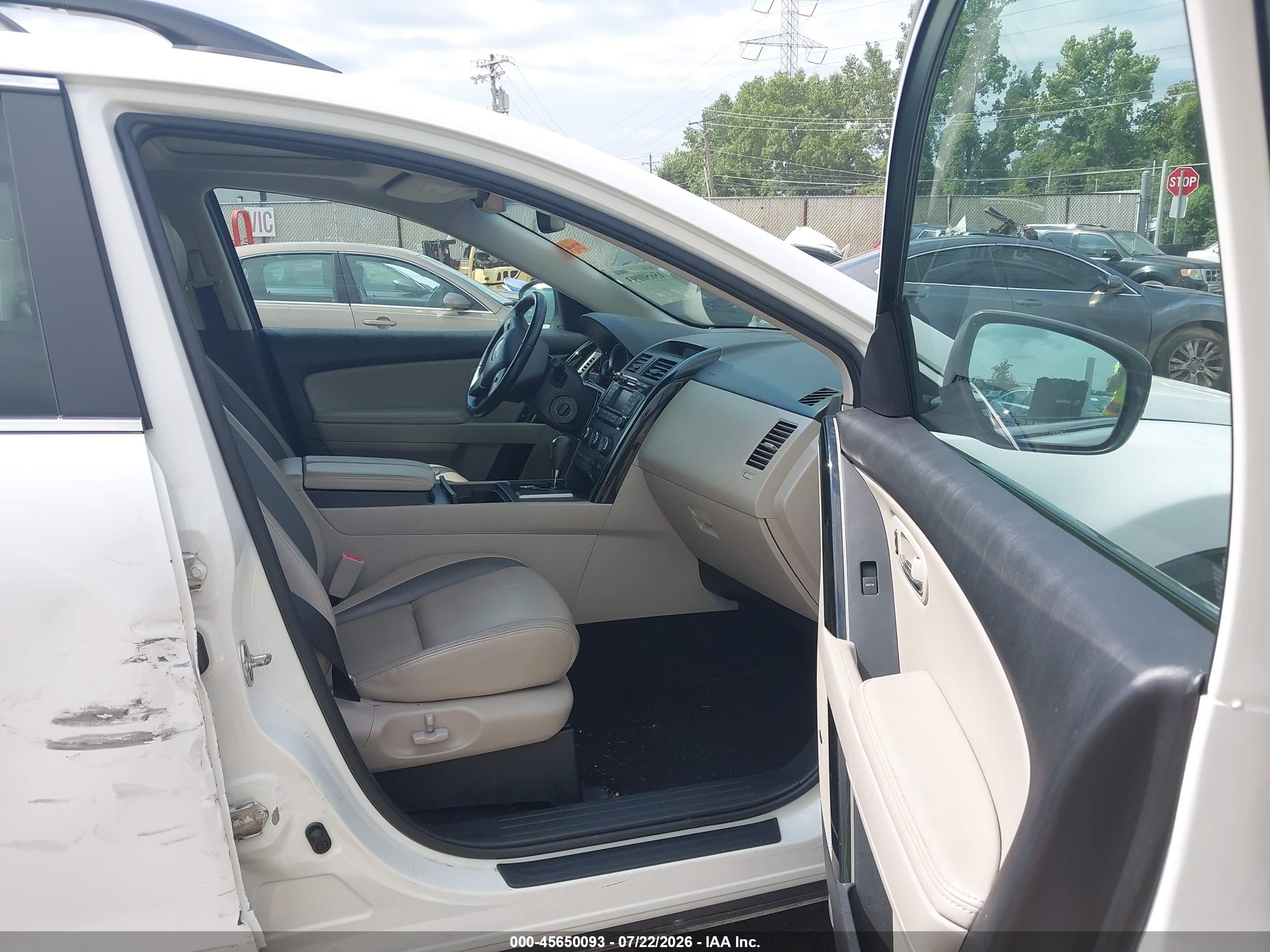 2012 Mazda Cx-9 Touring White vin: JM3TB3CV0C0336422