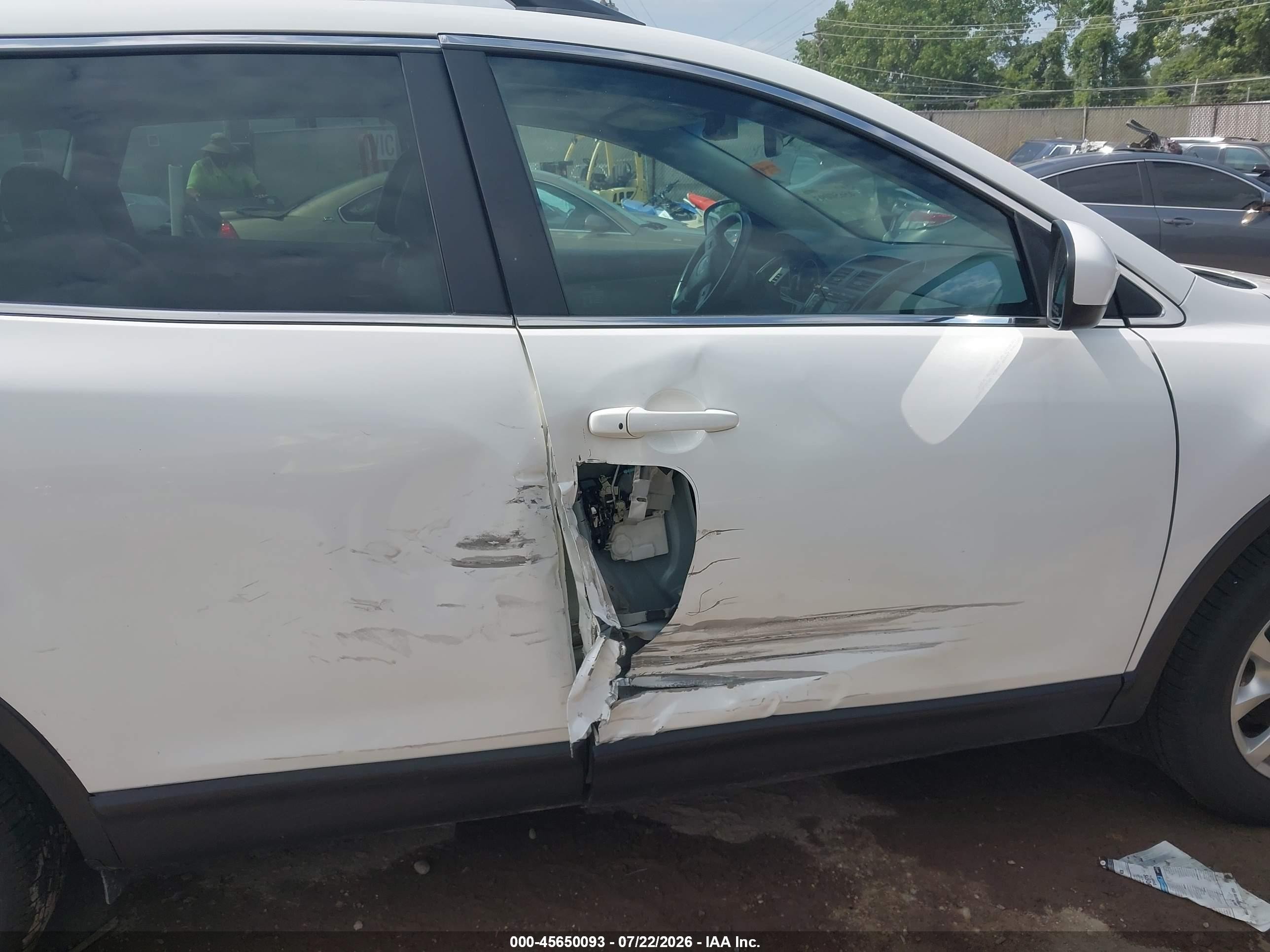 2012 Mazda Cx-9 Touring White vin: JM3TB3CV0C0336422