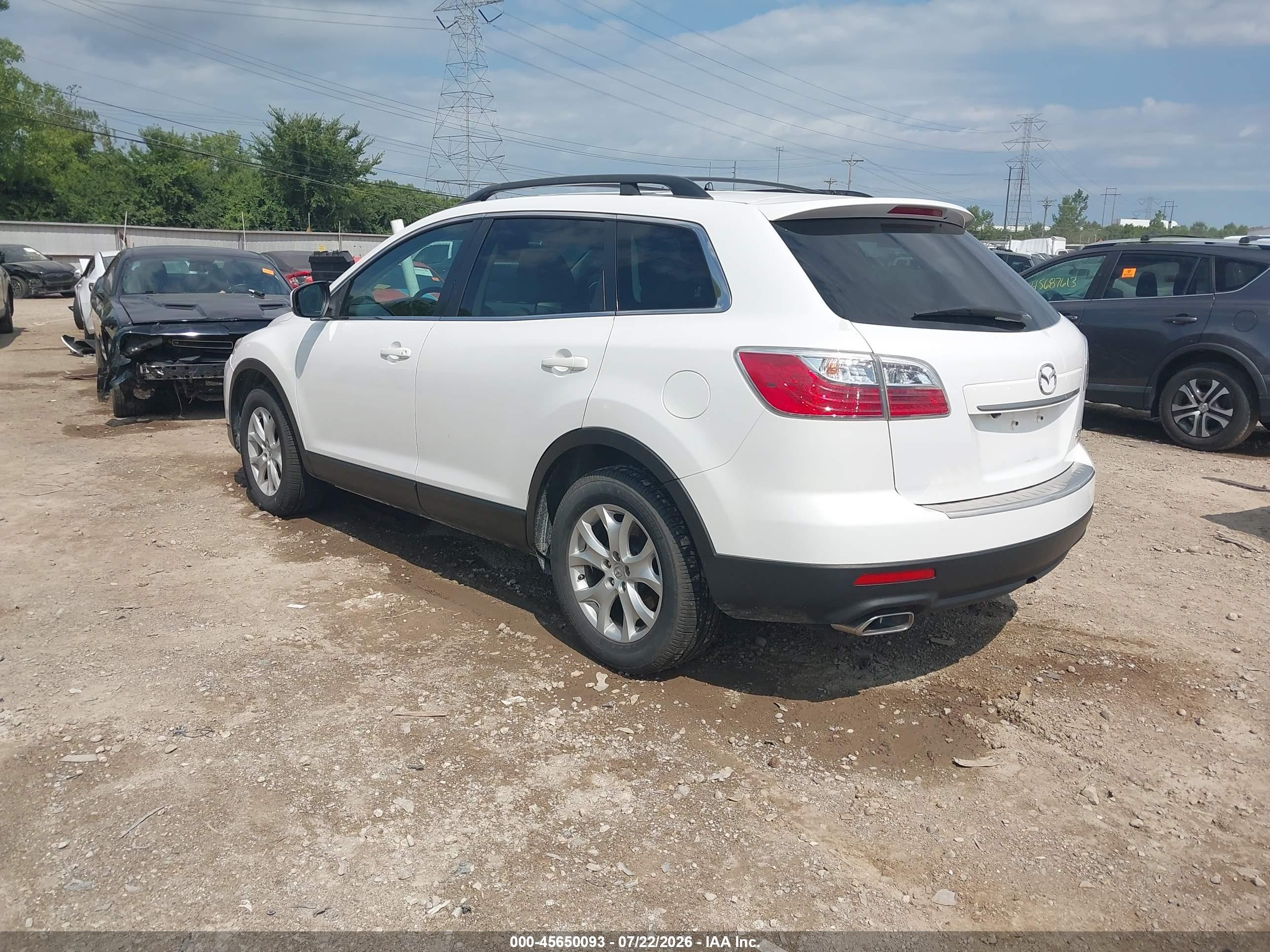 2012 Mazda Cx-9 Touring White vin: JM3TB3CV0C0336422