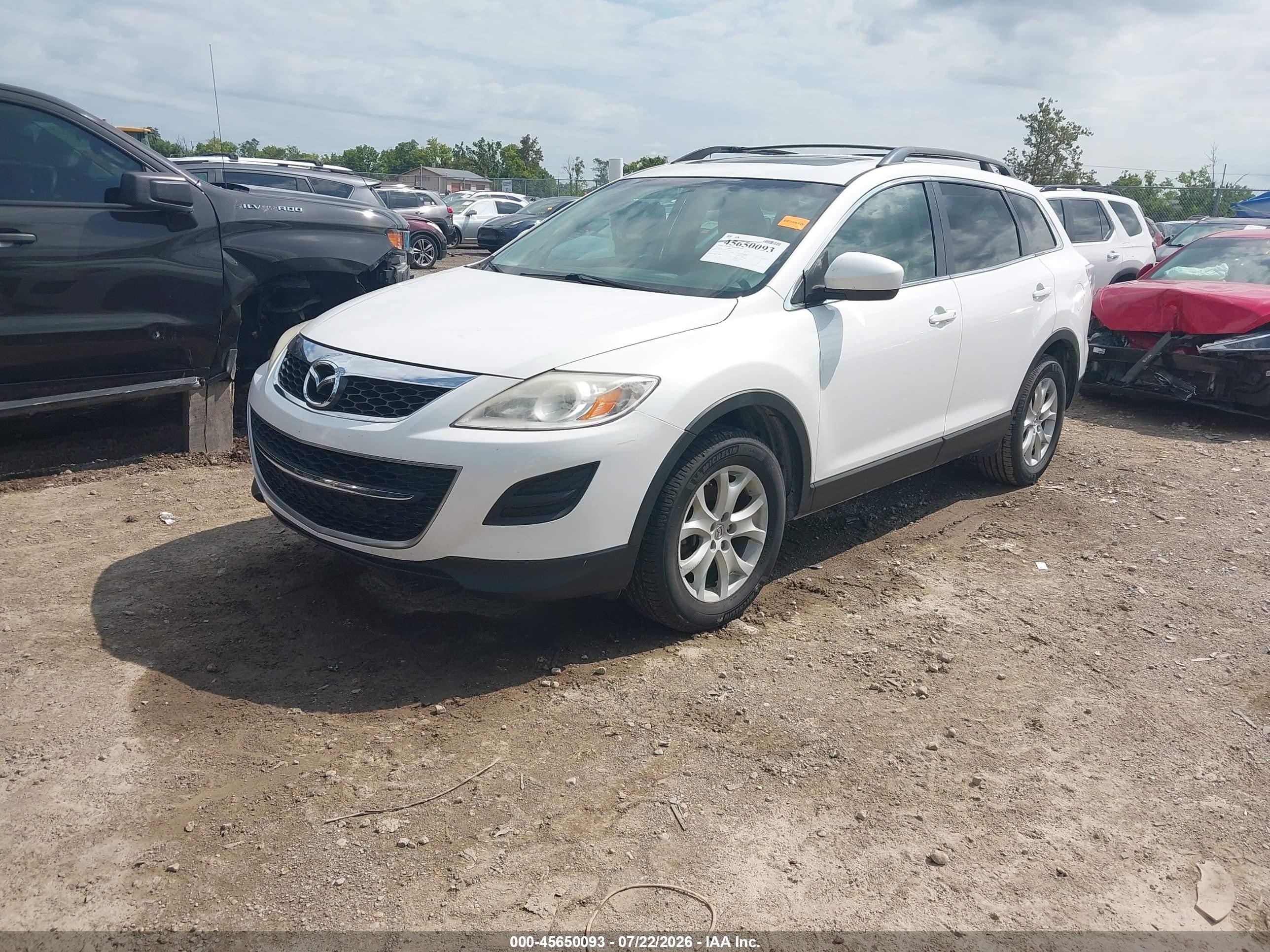 2012 Mazda Cx-9 Touring White vin: JM3TB3CV0C0336422