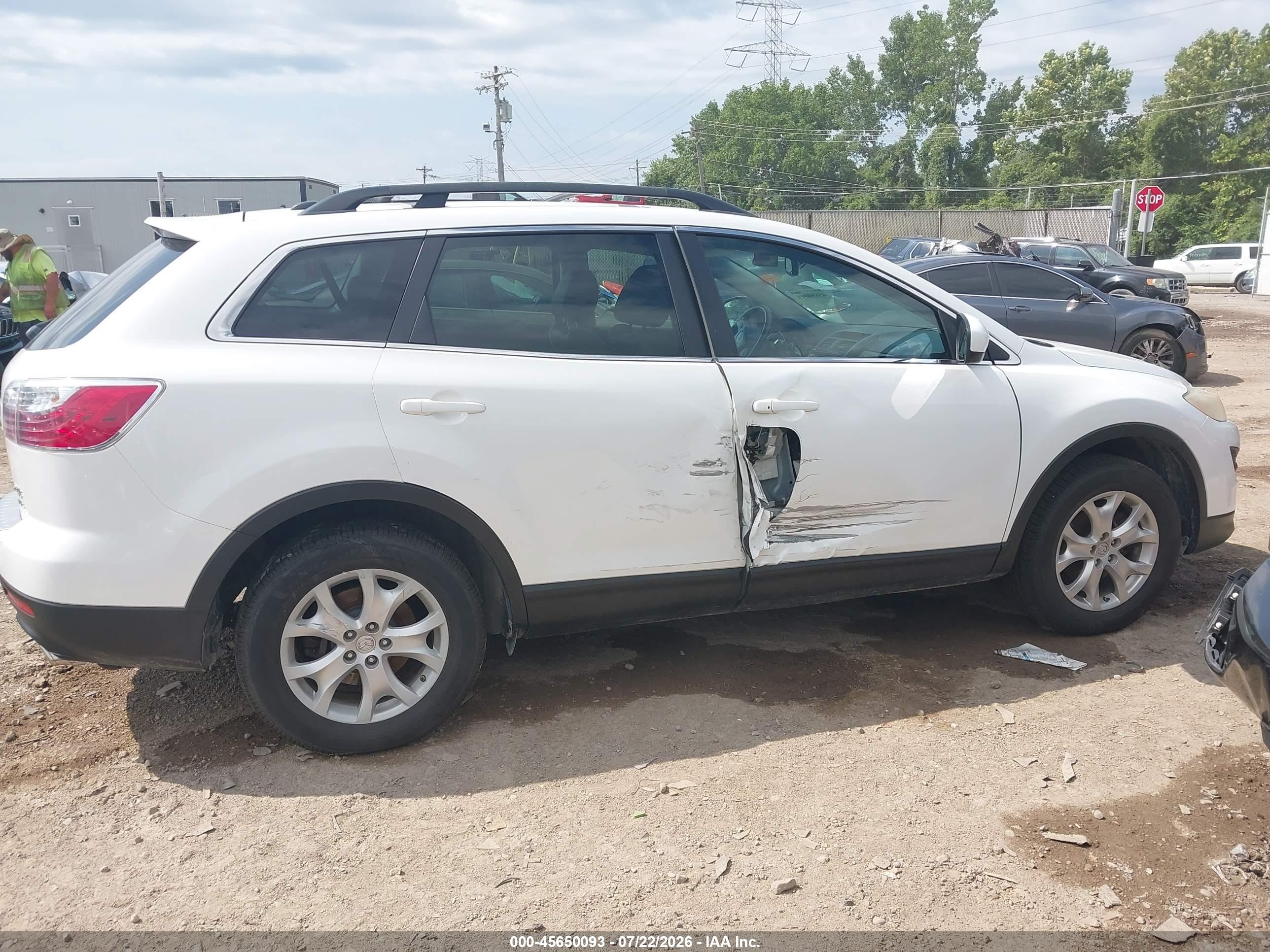 2012 Mazda Cx-9 Touring White vin: JM3TB3CV0C0336422