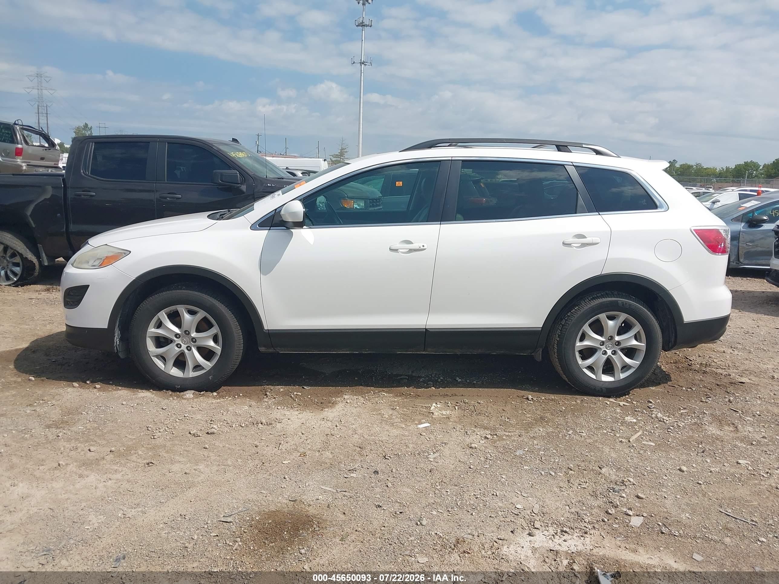 2012 Mazda Cx-9 Touring White vin: JM3TB3CV0C0336422