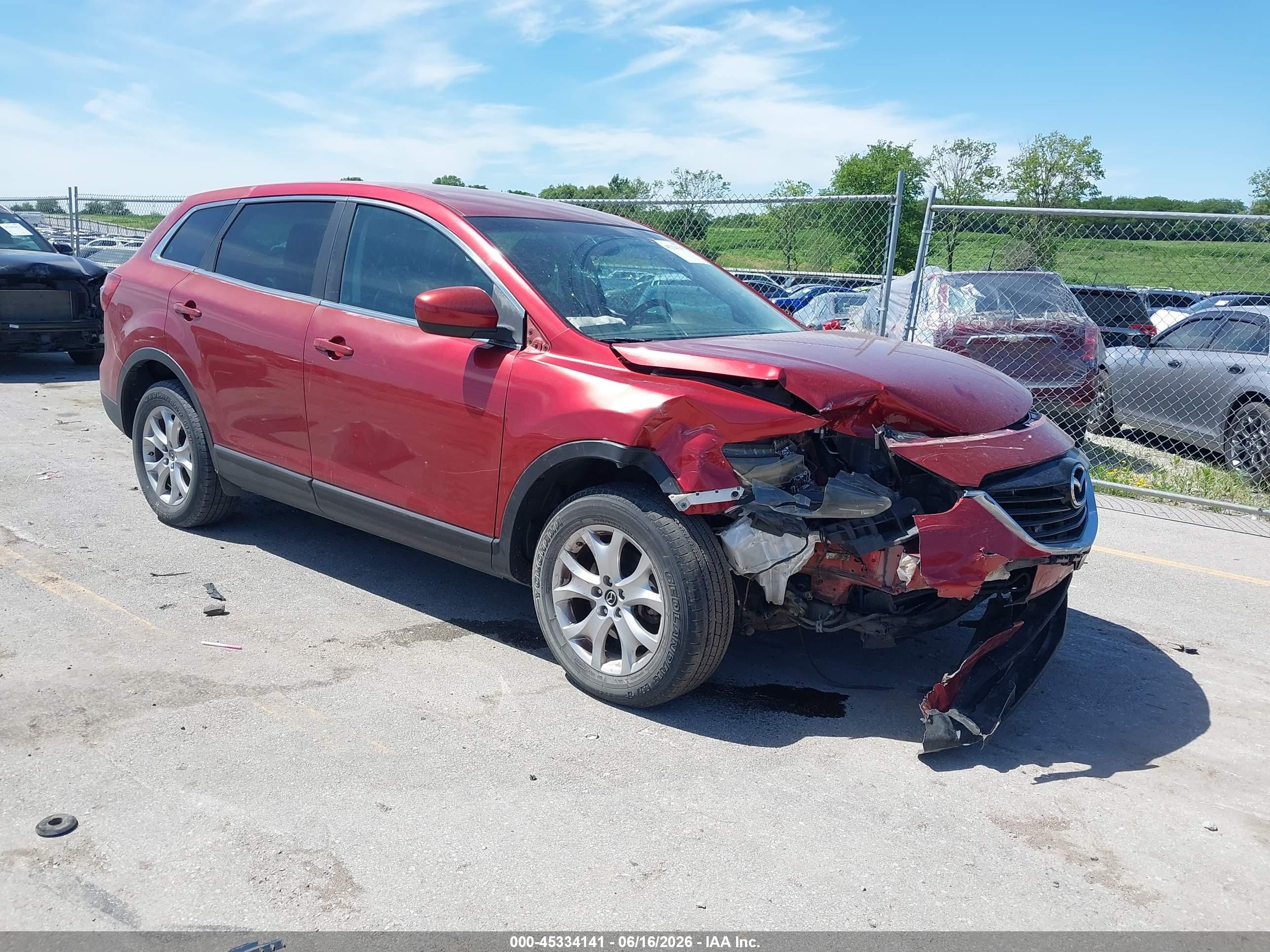 2015 Mazda Cx-9 Touring Red vin: JM3TB3CV0F0462672