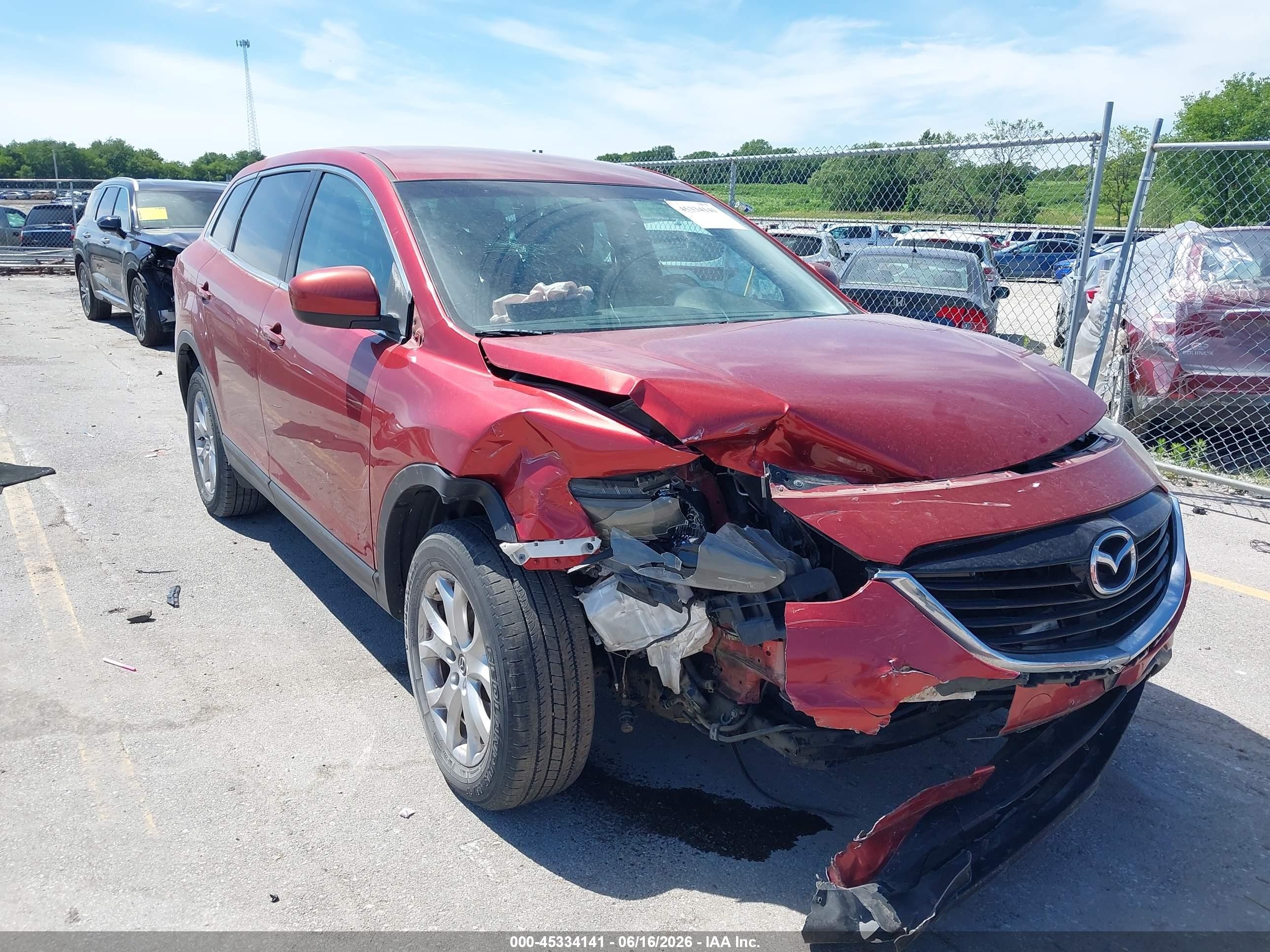 2015 Mazda Cx-9 Touring Red vin: JM3TB3CV0F0462672