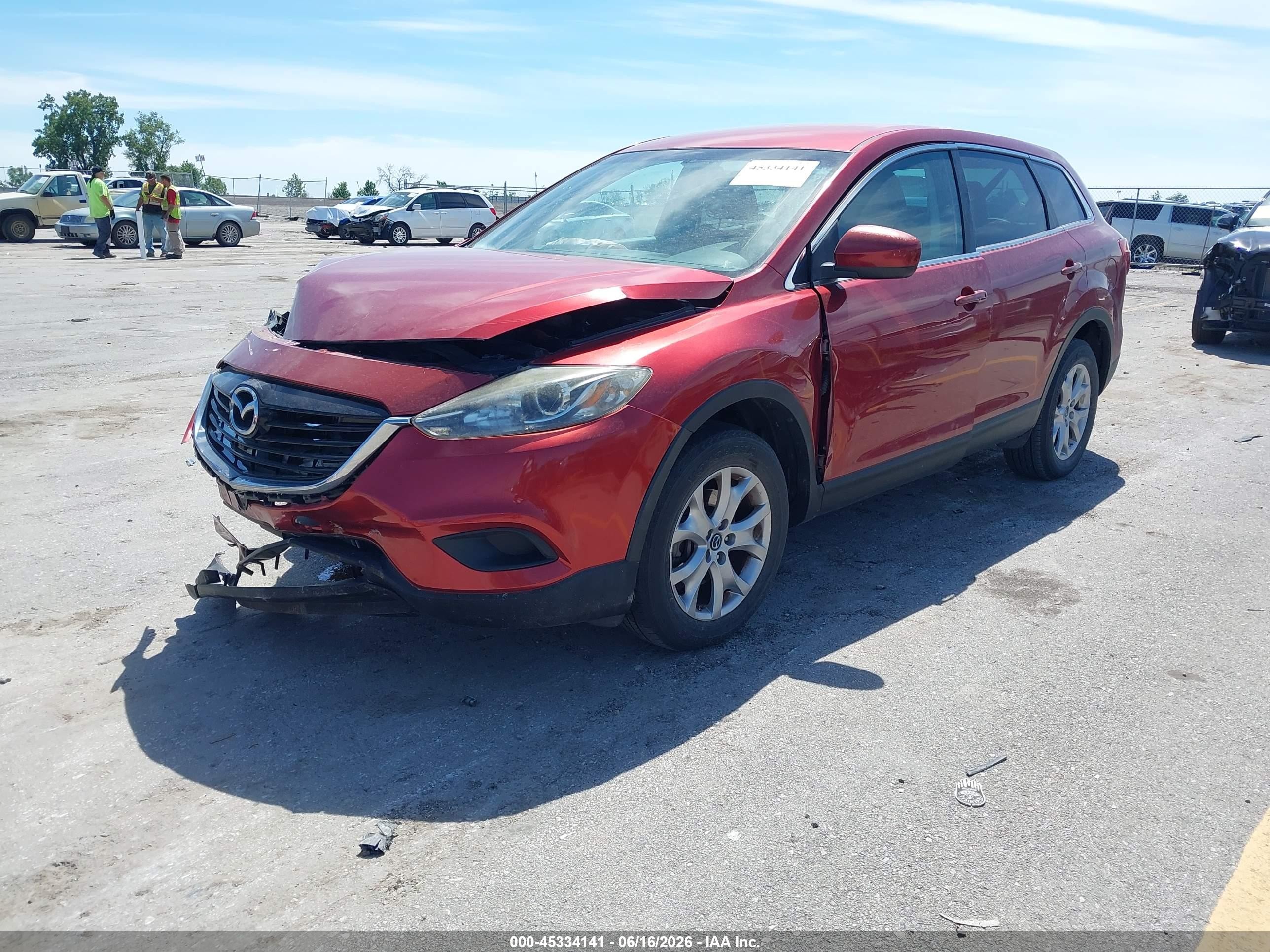 2015 Mazda Cx-9 Touring Red vin: JM3TB3CV0F0462672