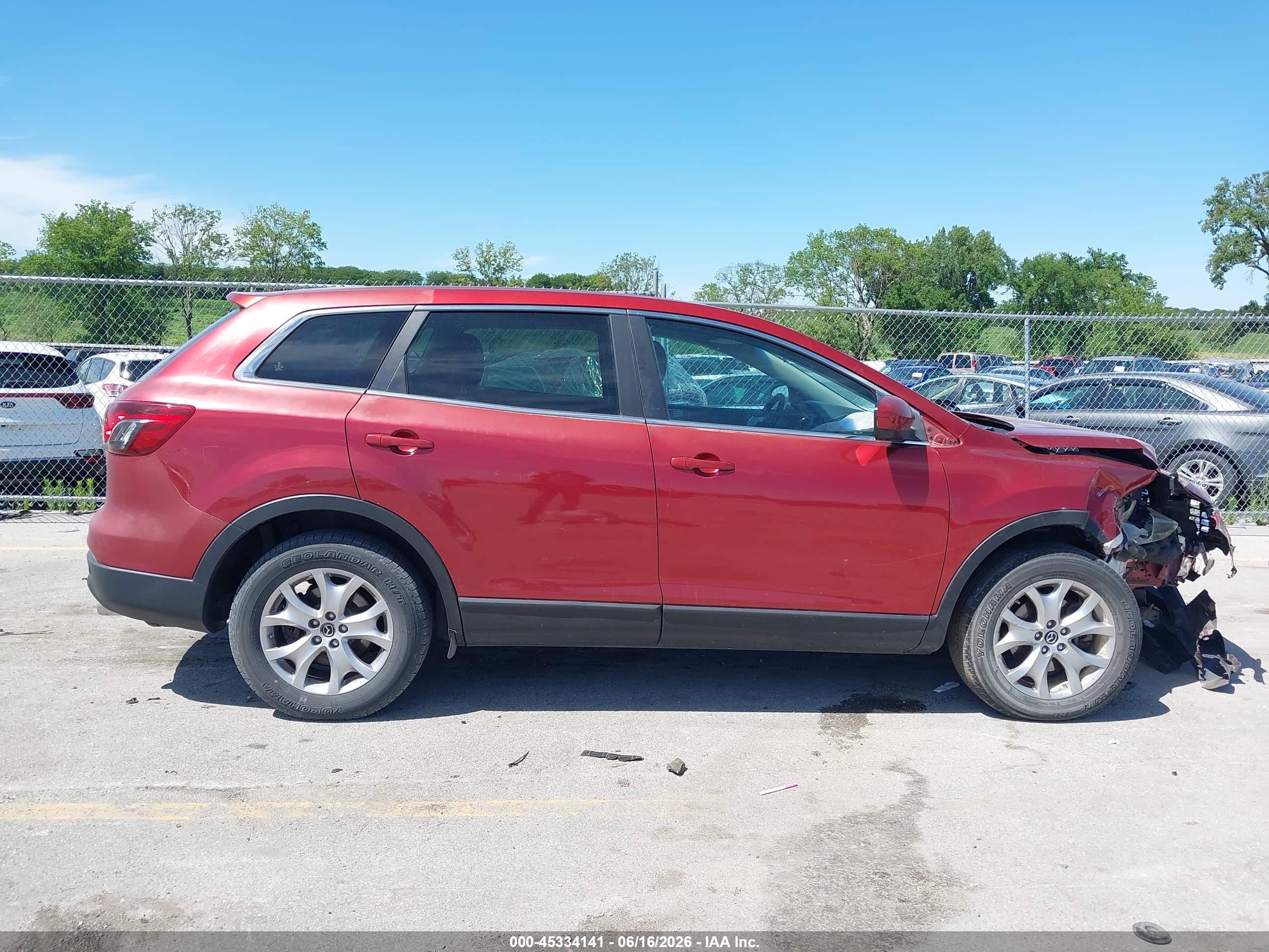 2015 Mazda Cx-9 Touring Red vin: JM3TB3CV0F0462672