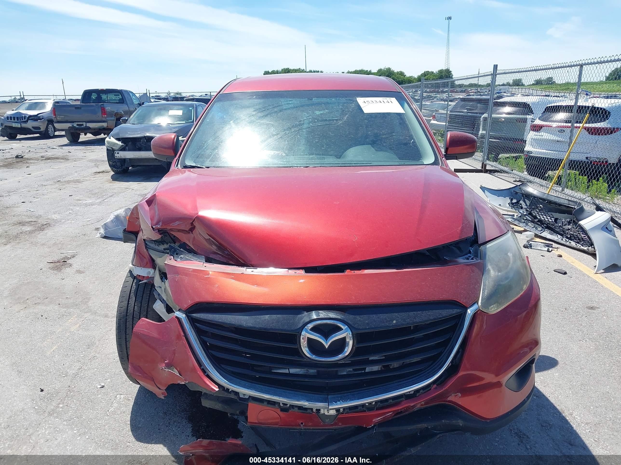 2015 Mazda Cx-9 Touring Red vin: JM3TB3CV0F0462672
