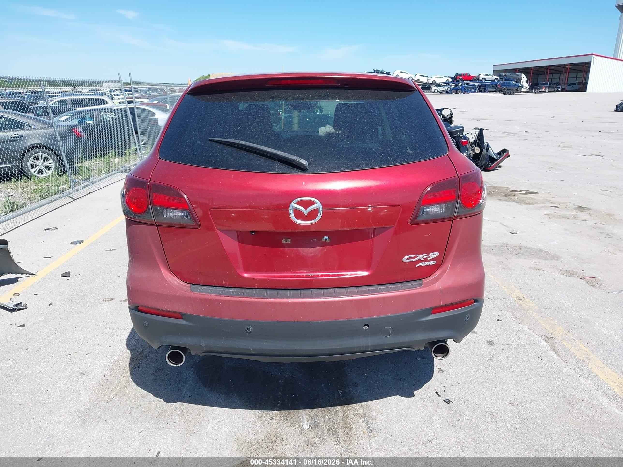 2015 Mazda Cx-9 Touring Red vin: JM3TB3CV0F0462672
