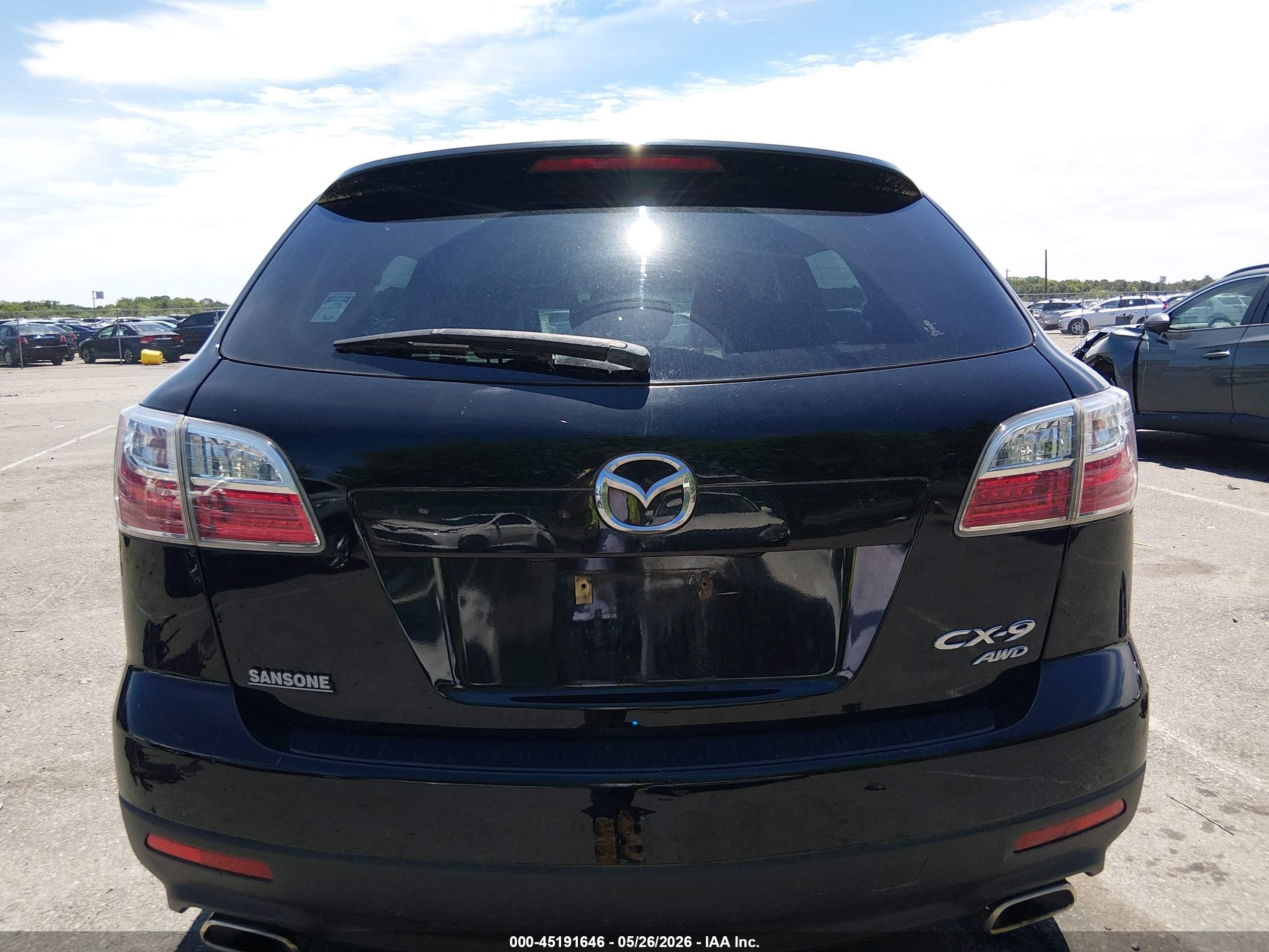 2011 Mazda Cx-9 Touring Black vin: JM3TB3CV1B0302455