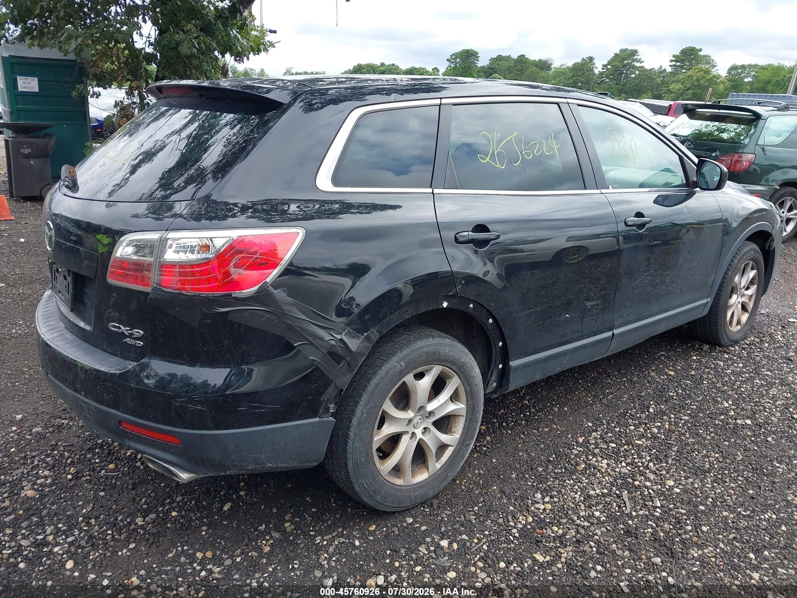 2011 Mazda Cx-9 Touring Black vin: JM3TB3CV1B0314525