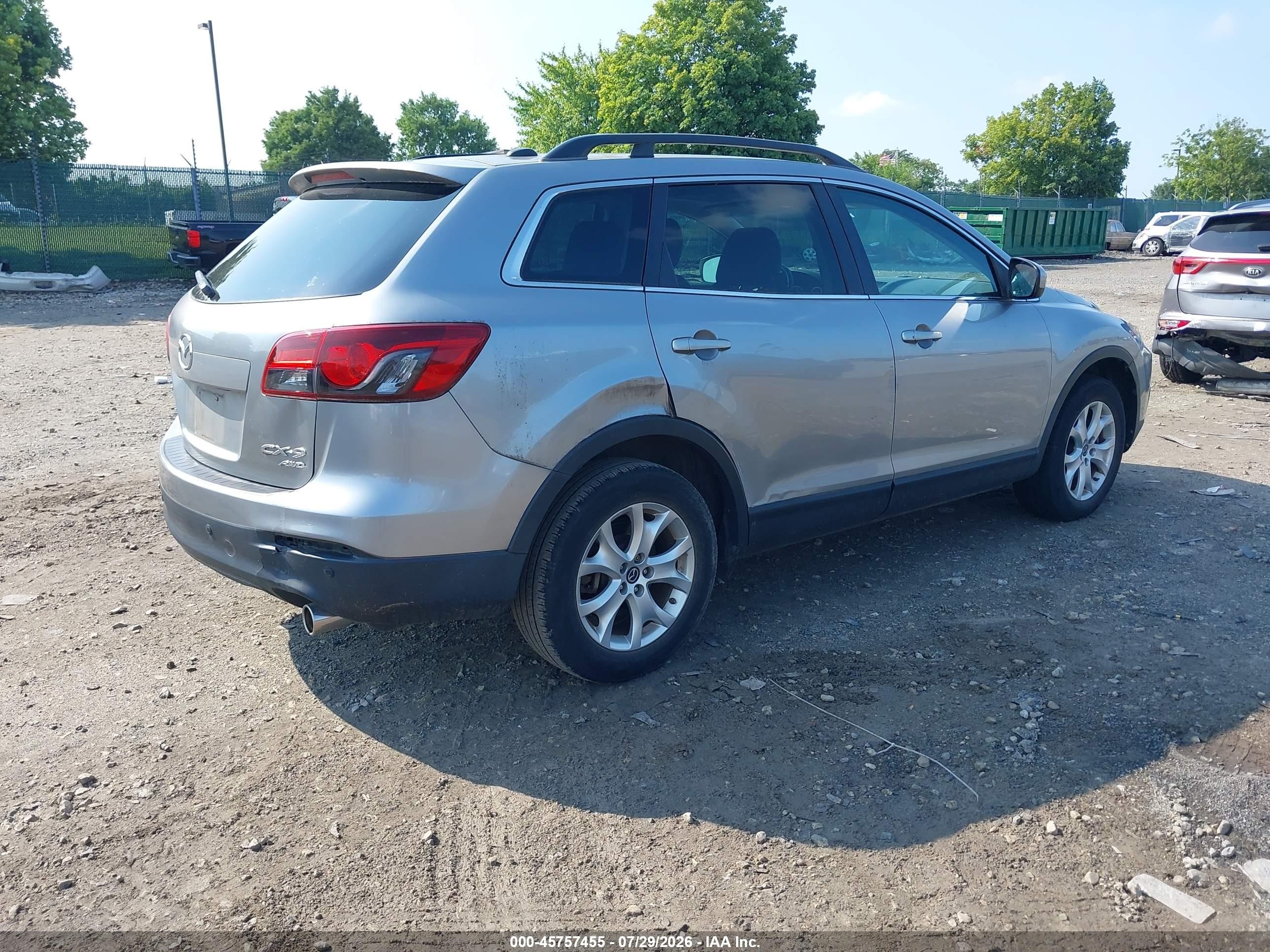 2013 Mazda Cx-9 Touring Gray vin: JM3TB3CV1D0419066