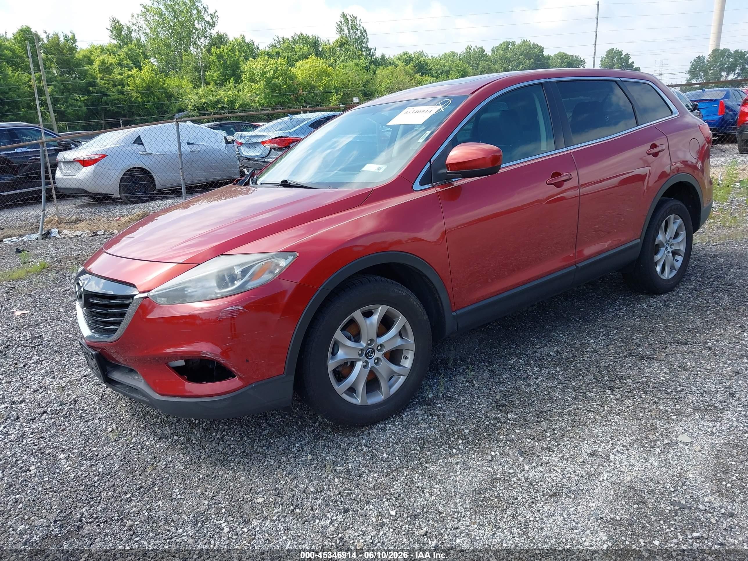 2014 Mazda Cx-9 Touring Red vin: JM3TB3CV1E0445670
