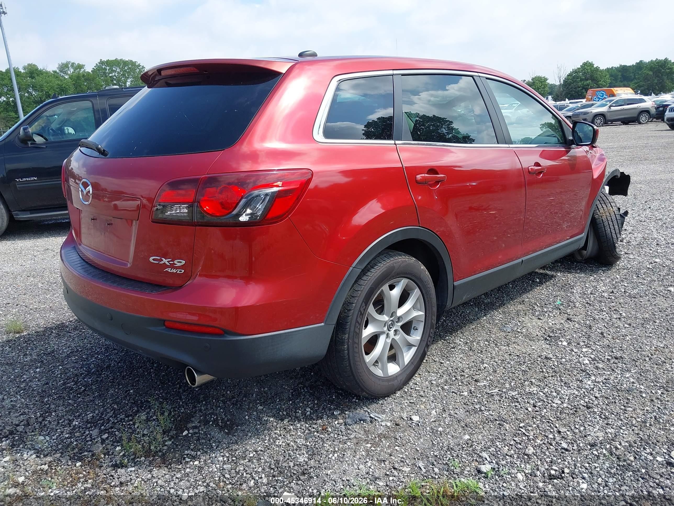 2014 Mazda Cx-9 Touring Red vin: JM3TB3CV1E0445670