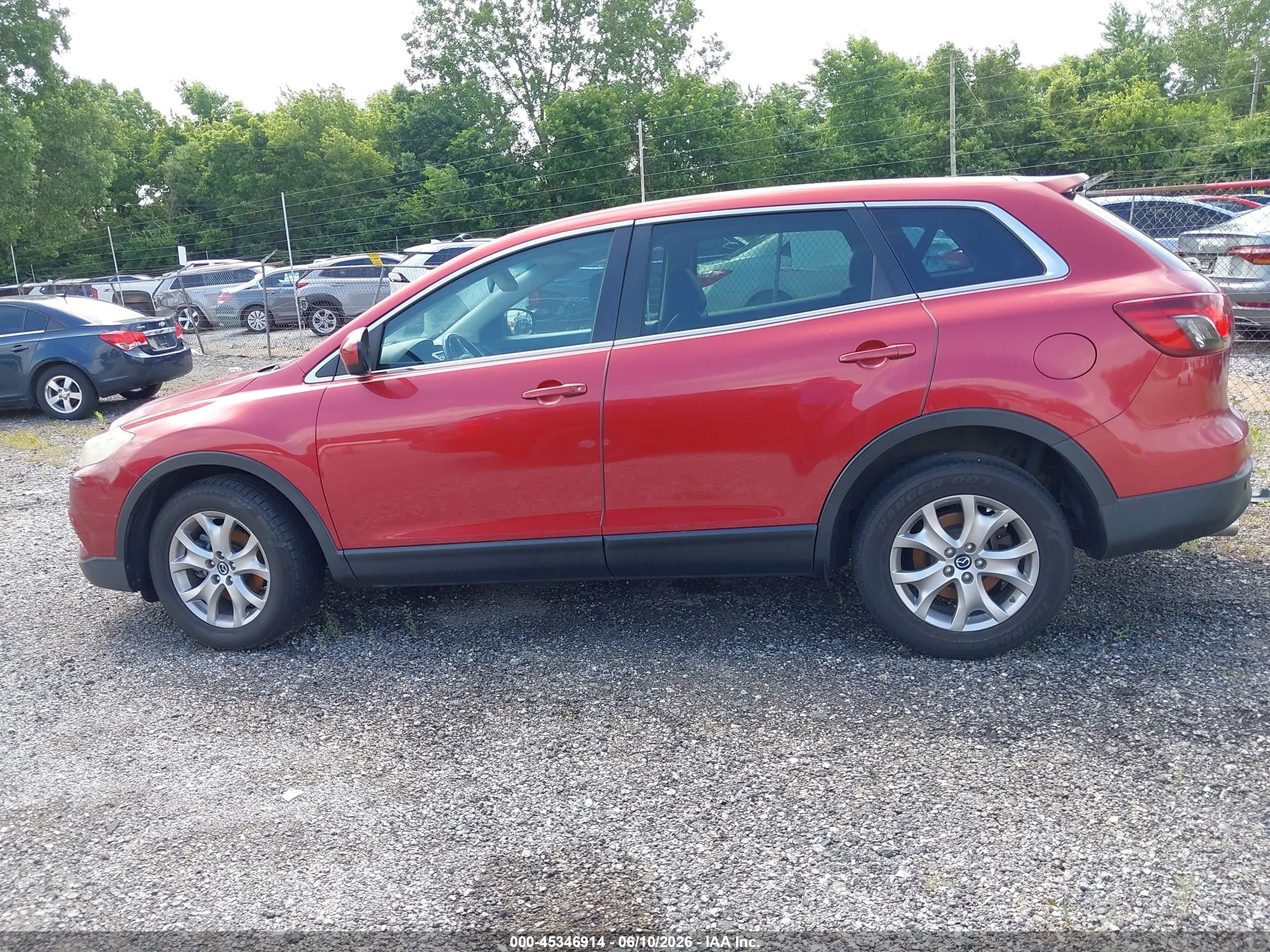 2014 Mazda Cx-9 Touring Red vin: JM3TB3CV1E0445670