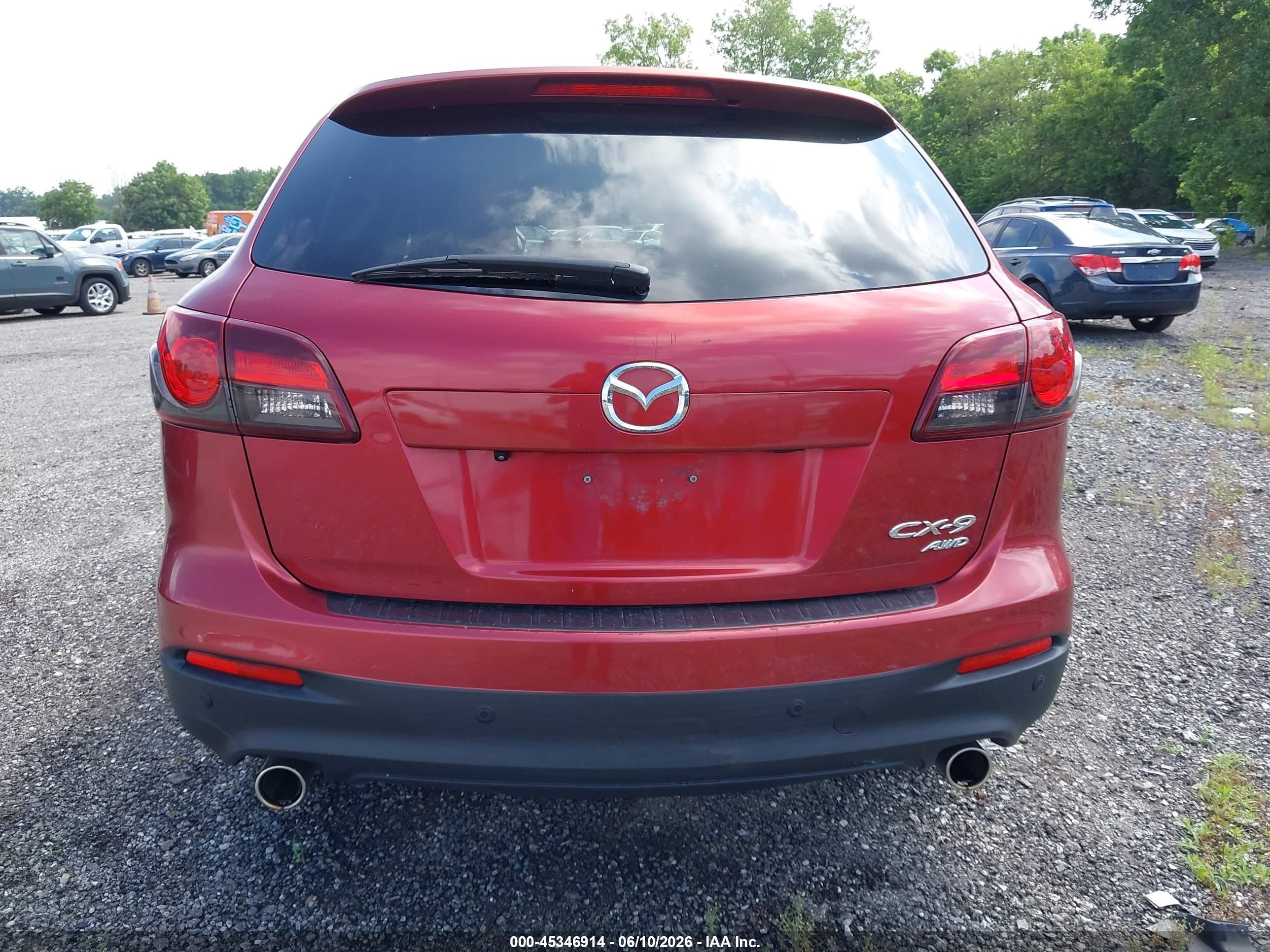2014 Mazda Cx-9 Touring Red vin: JM3TB3CV1E0445670