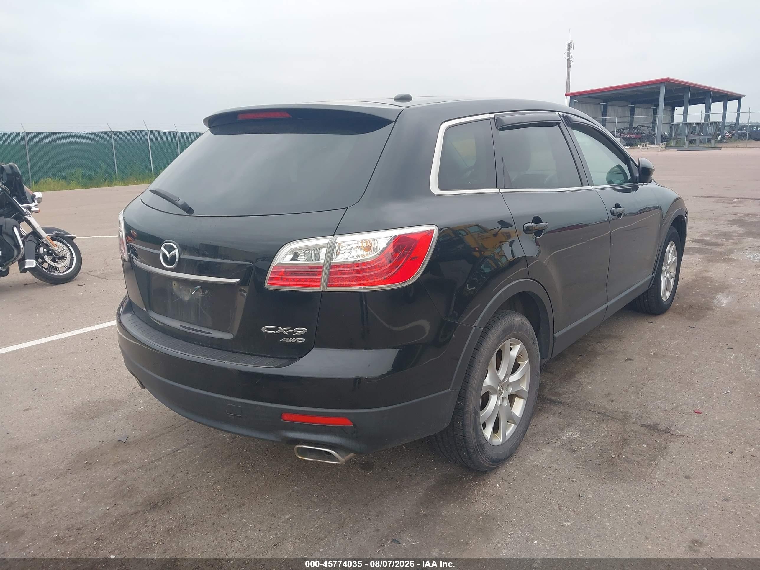 2012 Mazda Cx-9 Touring Black vin: JM3TB3CV2C0335773