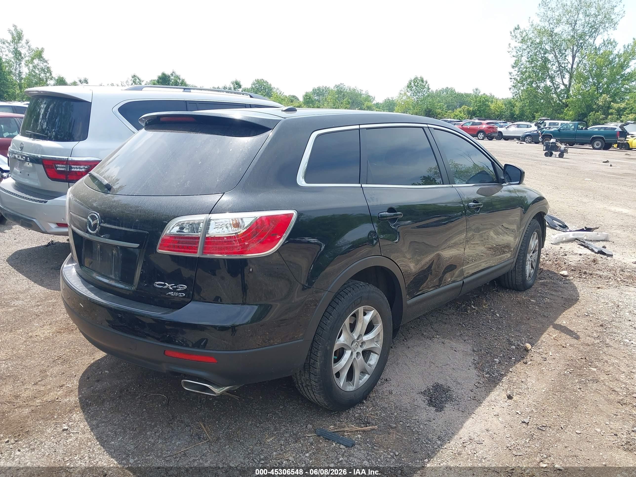 2012 Mazda Cx-9 Touring Black vin: JM3TB3CV2C0356297
