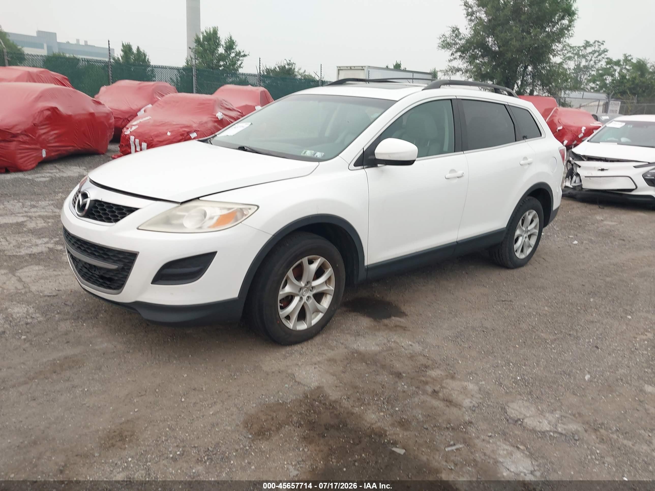 2012 Mazda Cx-9 Touring White vin: JM3TB3CV2C0366490